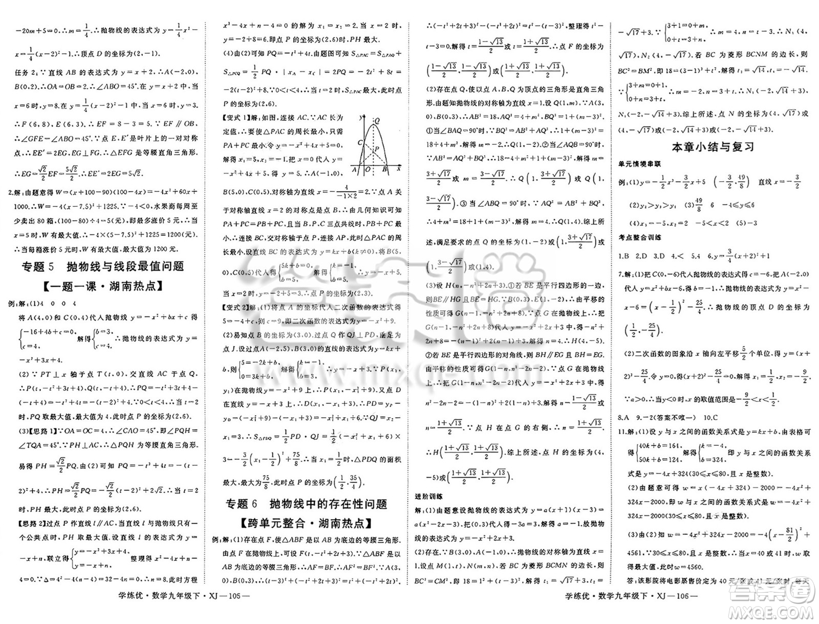 延邊大學(xué)出版社2025年春優(yōu)翼學(xué)練優(yōu)九年級(jí)數(shù)學(xué)下冊(cè)湘教版答案