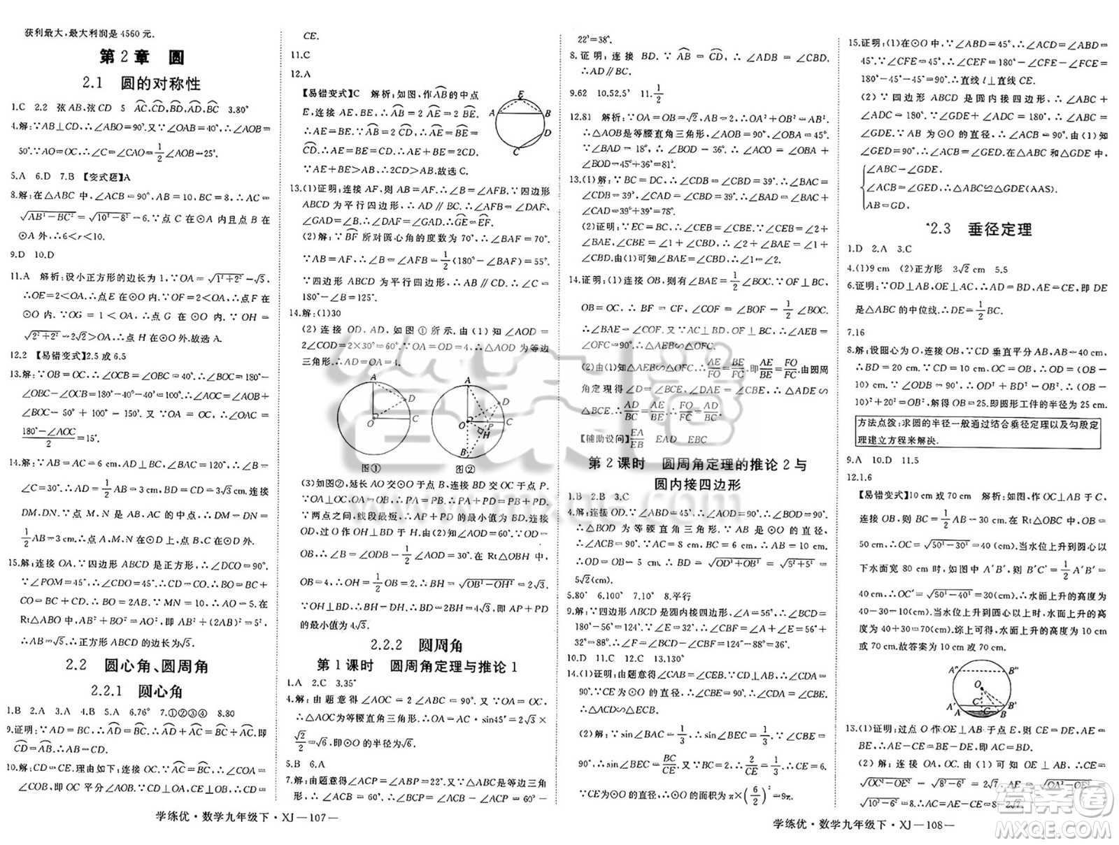 延邊大學(xué)出版社2025年春優(yōu)翼學(xué)練優(yōu)九年級(jí)數(shù)學(xué)下冊(cè)湘教版答案