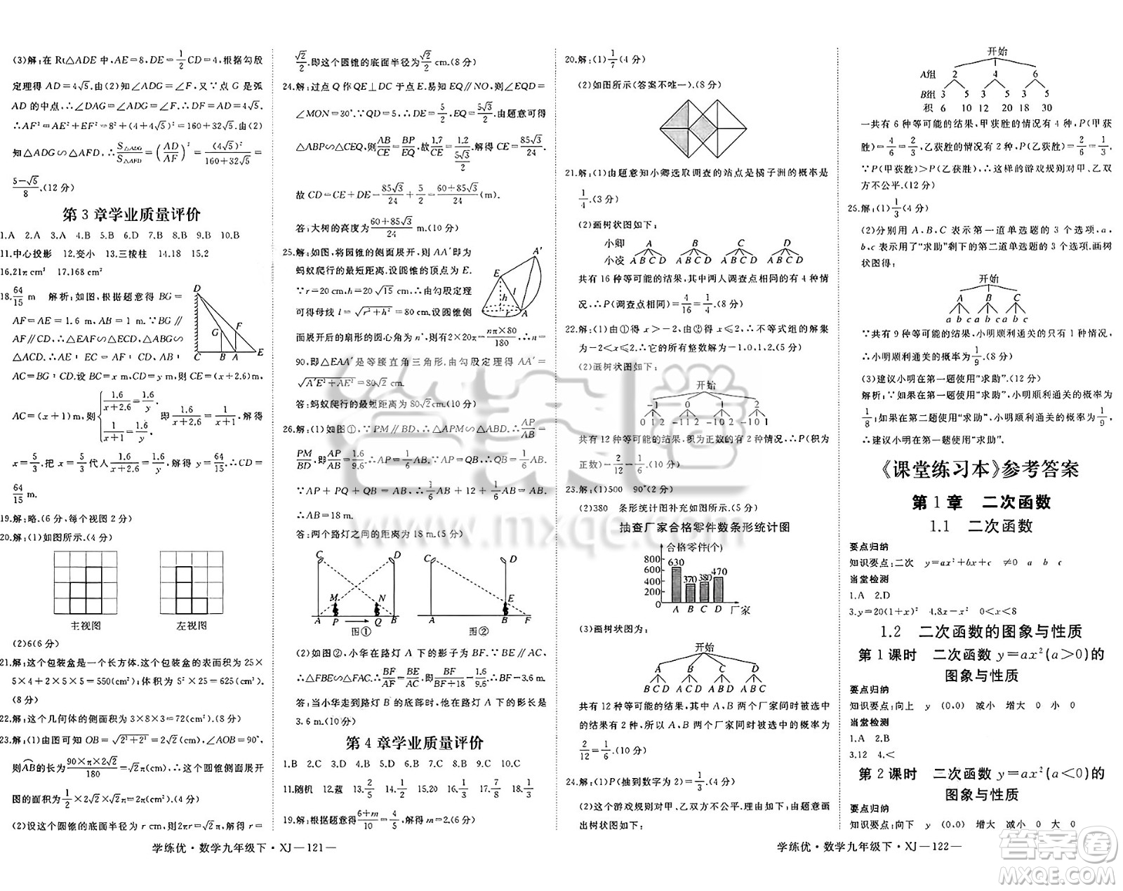 延邊大學(xué)出版社2025年春優(yōu)翼學(xué)練優(yōu)九年級(jí)數(shù)學(xué)下冊(cè)湘教版答案