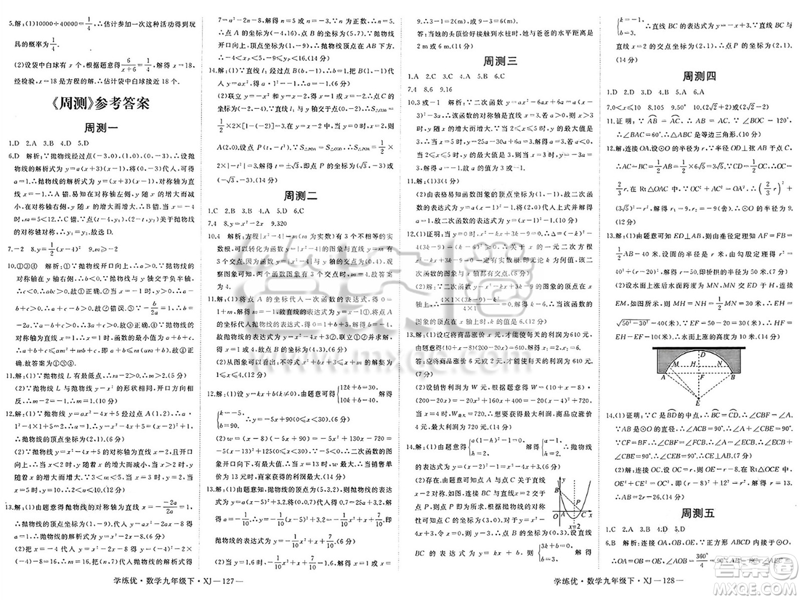 延邊大學(xué)出版社2025年春優(yōu)翼學(xué)練優(yōu)九年級(jí)數(shù)學(xué)下冊(cè)湘教版答案