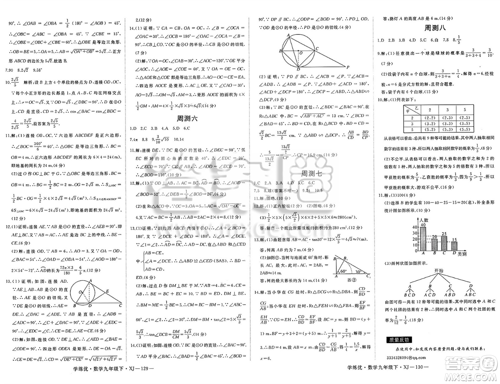 延邊大學(xué)出版社2025年春優(yōu)翼學(xué)練優(yōu)九年級(jí)數(shù)學(xué)下冊(cè)湘教版答案