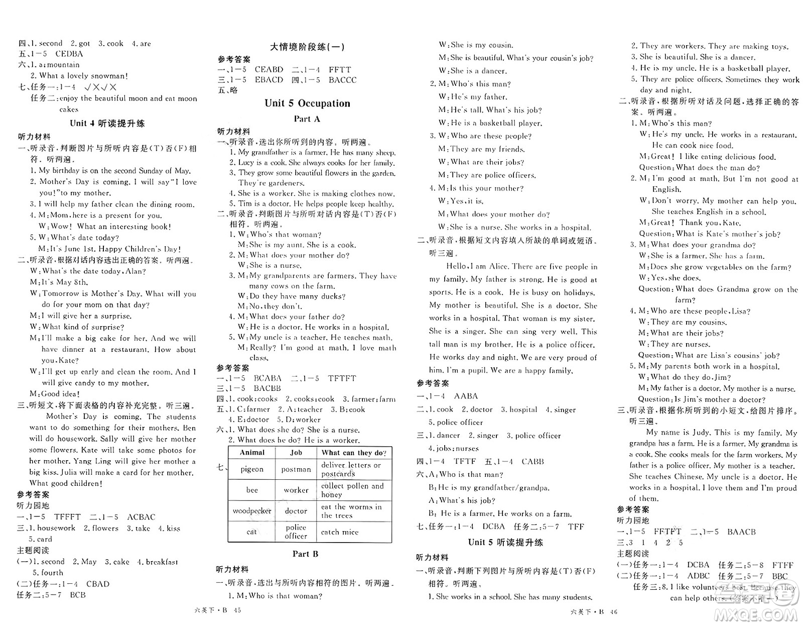 延邊大學(xué)出版社2025年春優(yōu)翼學(xué)練優(yōu)六年級(jí)英語(yǔ)下冊(cè)閩教版答案