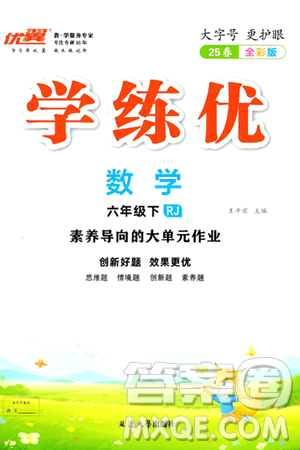 延邊大學(xué)出版社2025年春優(yōu)翼學(xué)練優(yōu)六年級(jí)數(shù)學(xué)下冊(cè)人教版答案