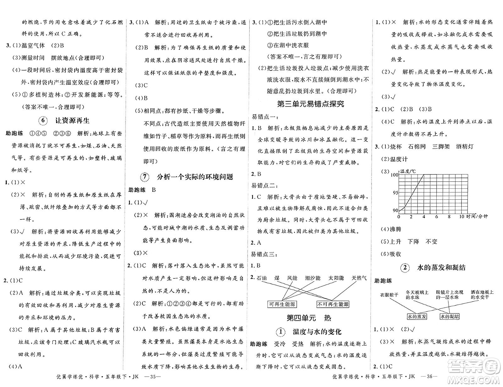 湖南大學(xué)出版社2025年春優(yōu)翼學(xué)練優(yōu)五年級科學(xué)下冊教科版答案