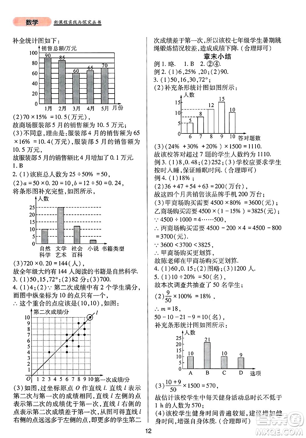 四川教育出版社2025年春新課程實(shí)踐與探究叢書七年級(jí)數(shù)學(xué)下冊(cè)人教版答案