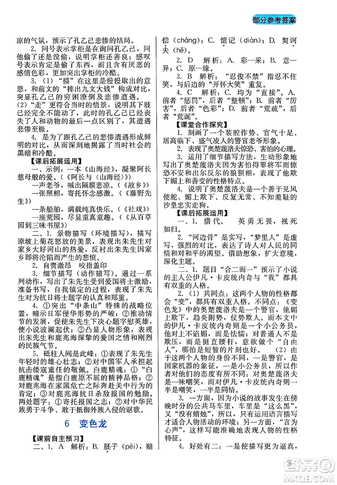 四川教育出版社2025年春新課程實(shí)踐與探究叢書(shū)九年級(jí)語(yǔ)文下冊(cè)人教版答案