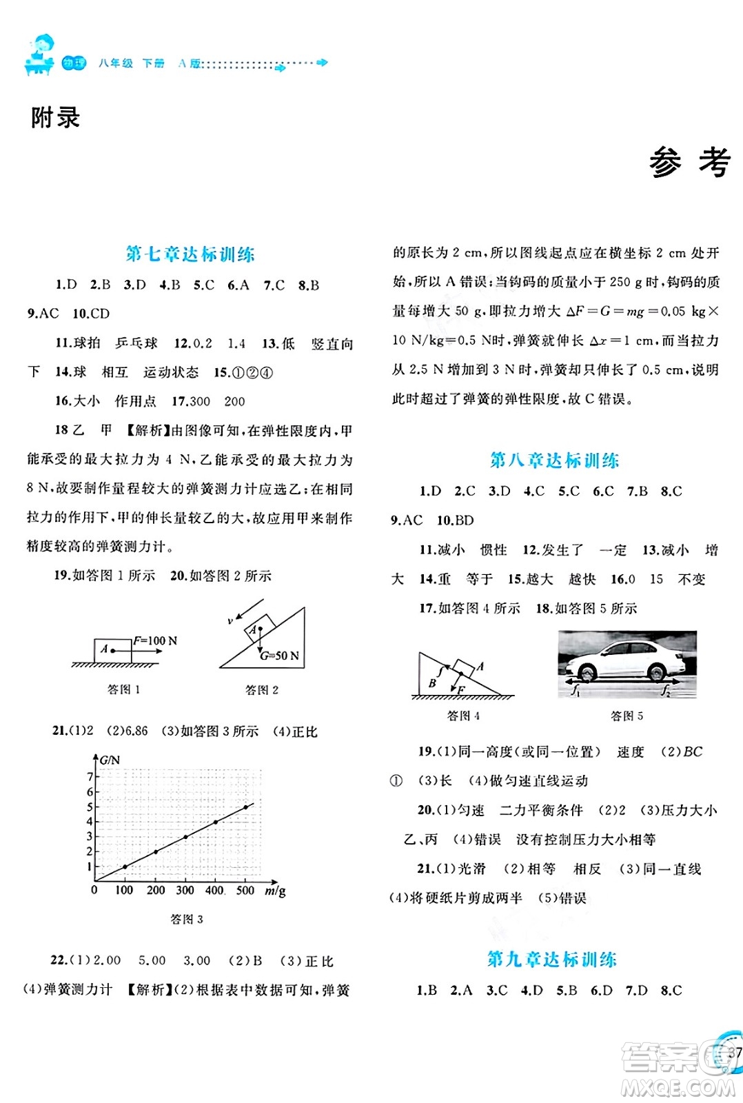 廣西師范大學(xué)出版社2025年春新課程學(xué)習(xí)與測評單元雙測八年級物理下冊A版人教版答案