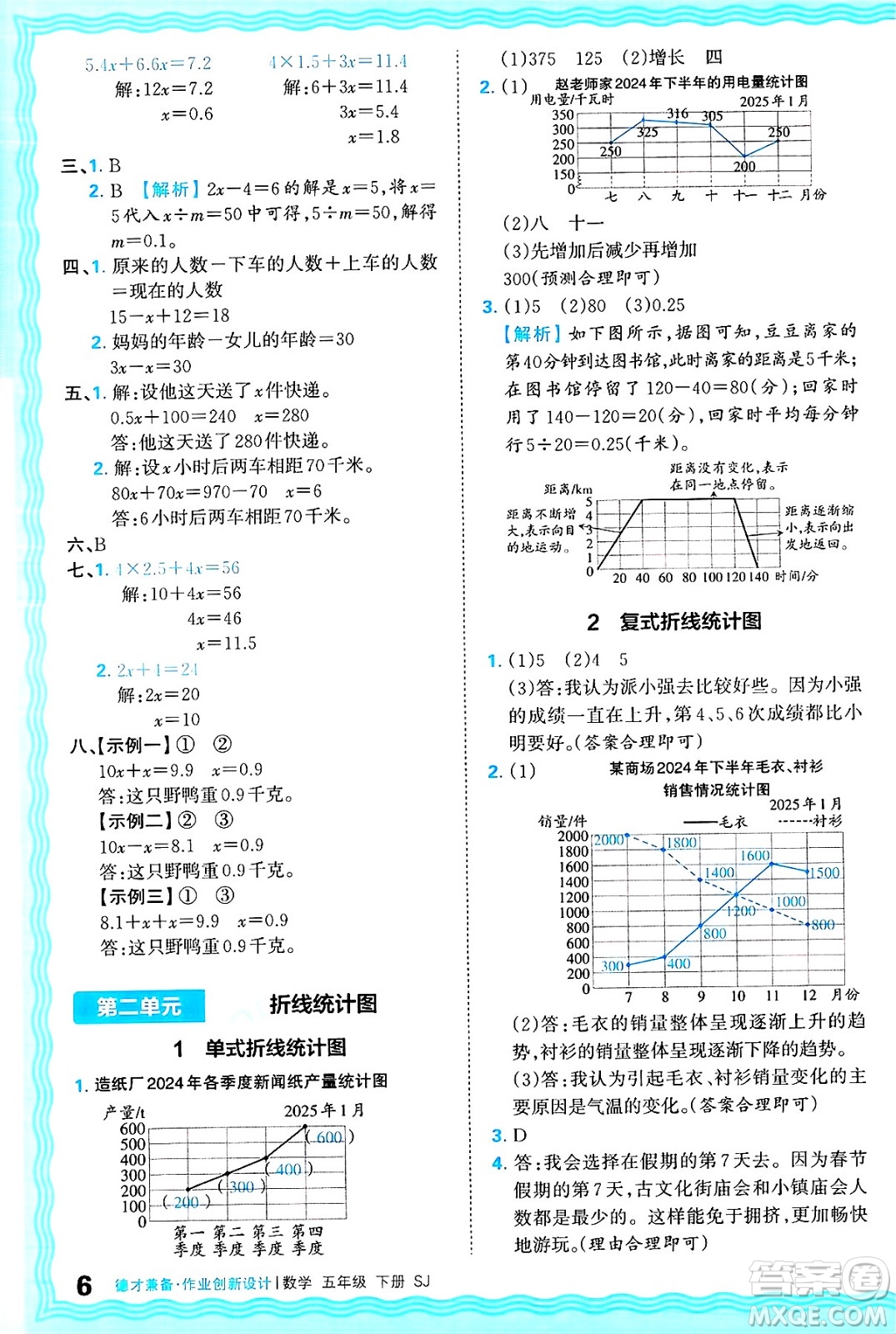 江西人民出版社2025年春王朝霞德才兼?zhèn)渥鳂I(yè)創(chuàng)新設(shè)計(jì)五年級數(shù)學(xué)下冊蘇教版答案