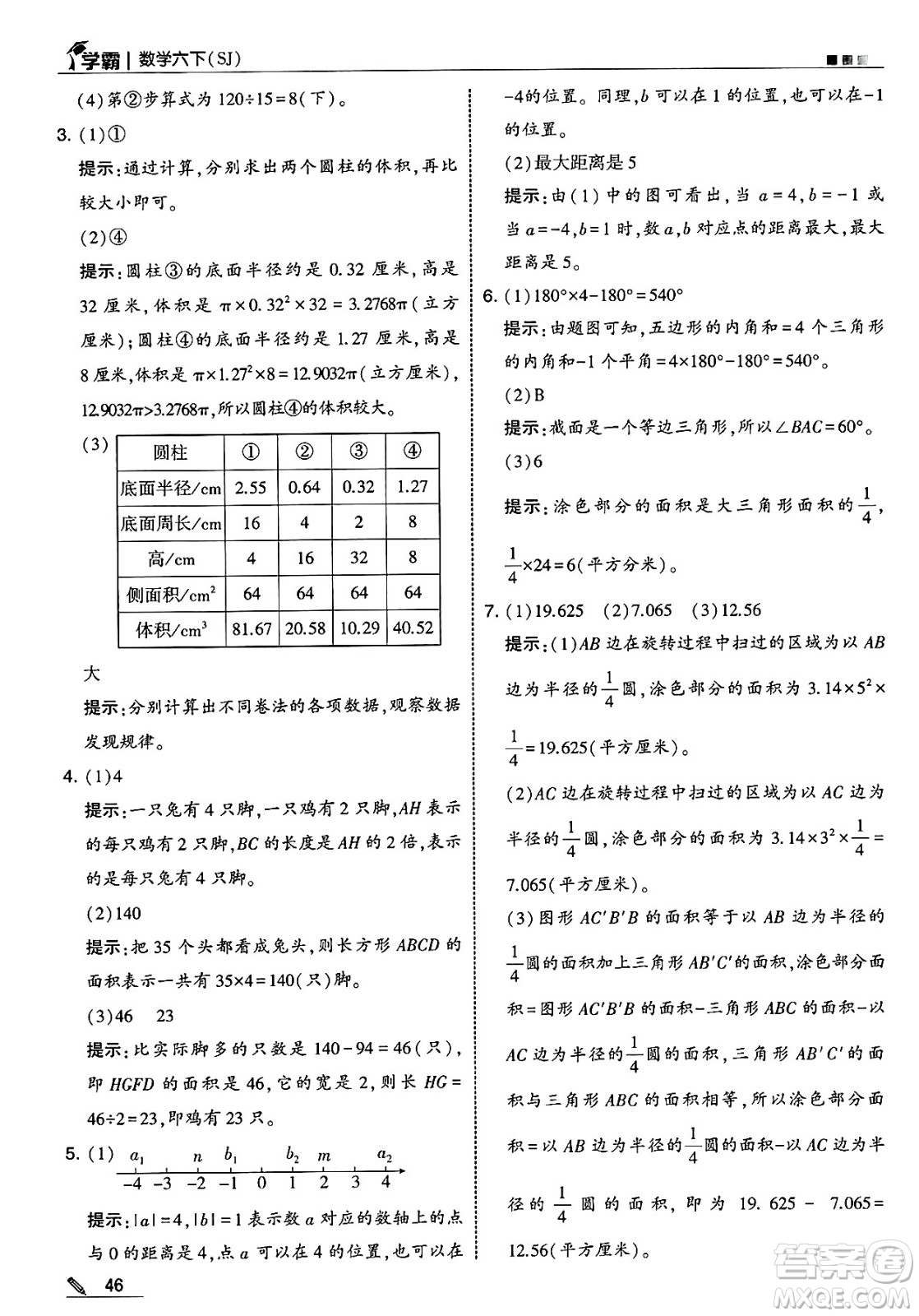 河海大學(xué)出版社2025年春5星學(xué)霸六年級數(shù)學(xué)下冊蘇教版答案