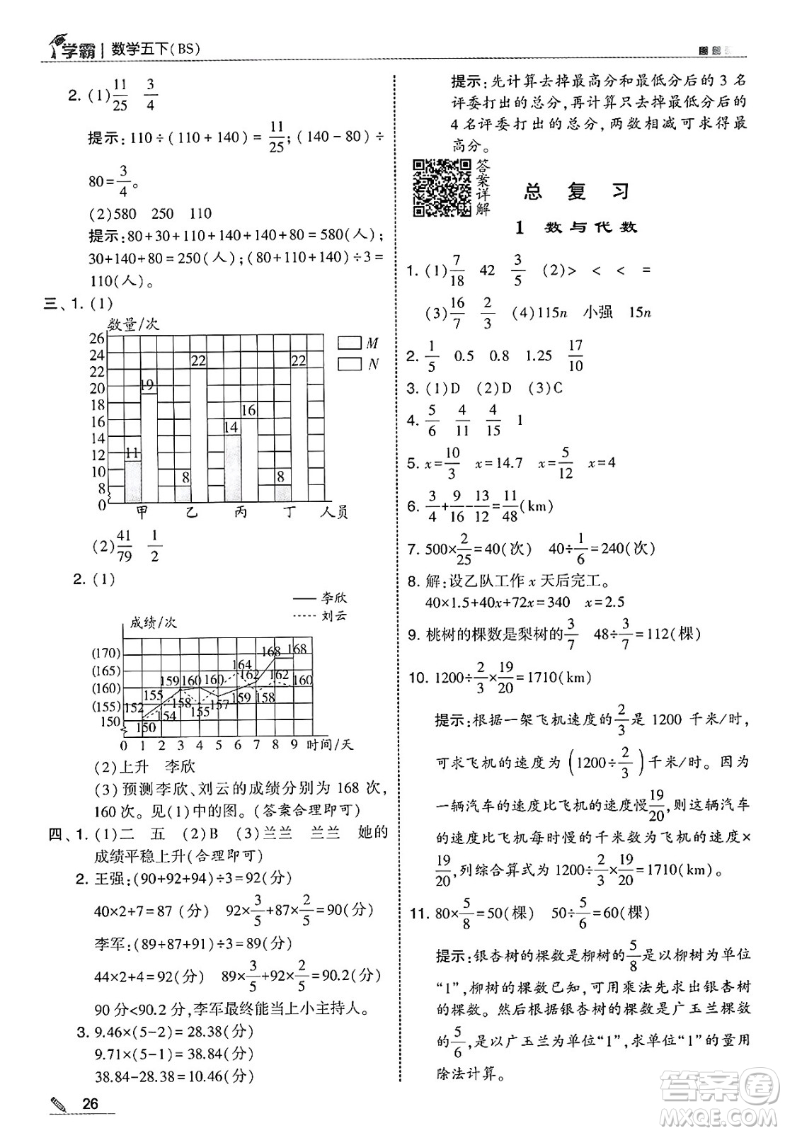 河海大學(xué)出版社2025年春5星學(xué)霸五年級數(shù)學(xué)下冊北師大版答案