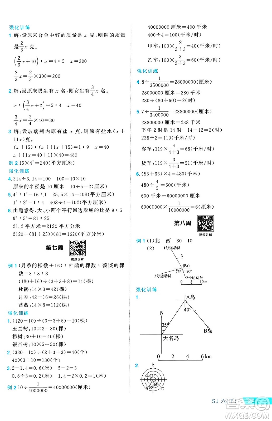 江西教育出版社2025年春陽光同學(xué)課時優(yōu)化作業(yè)六年級數(shù)學(xué)下冊蘇教版安徽專版答案