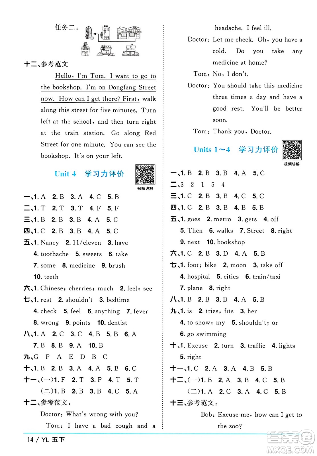江西教育出版社2025年春陽(yáng)光同學(xué)課時(shí)優(yōu)化作業(yè)五年級(jí)英語(yǔ)下冊(cè)譯林版江蘇專版答案