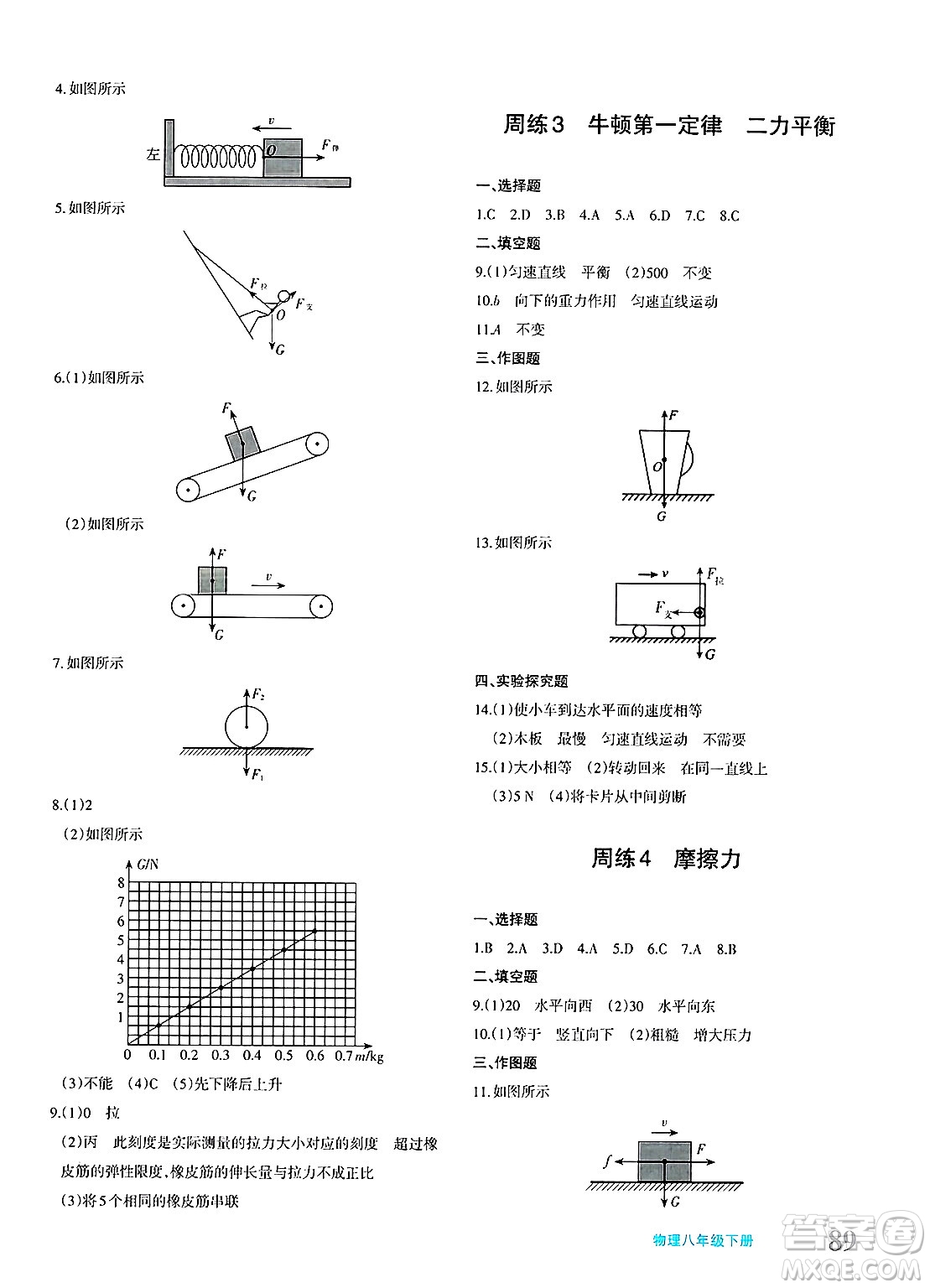 新疆青少年出版社2025年春優(yōu)學(xué)1+1評(píng)價(jià)與測(cè)試八年級(jí)物理下冊(cè)通用版答案