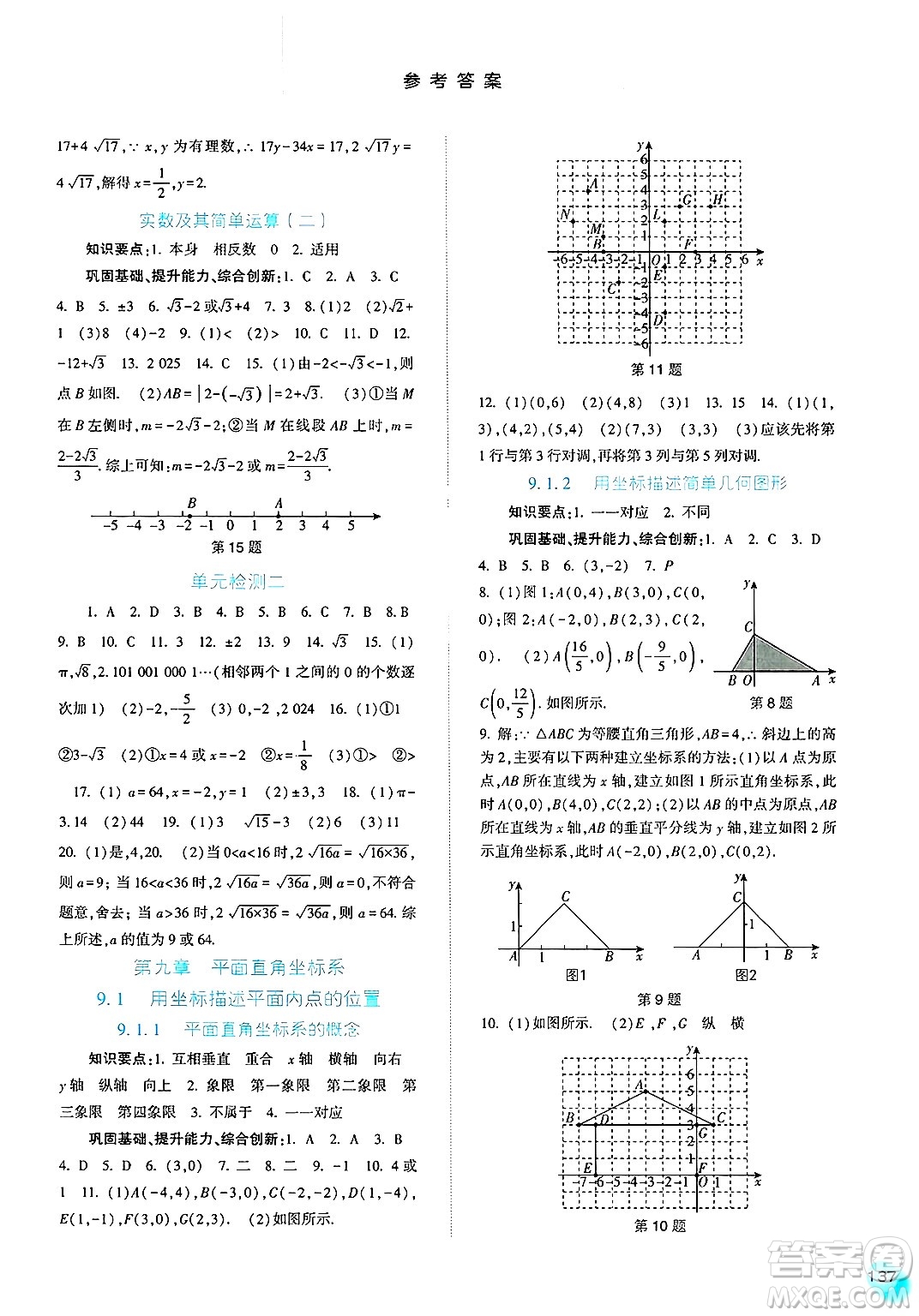 河北人民出版社2025年春同步訓(xùn)練七年級(jí)數(shù)學(xué)下冊(cè)人教版答案
