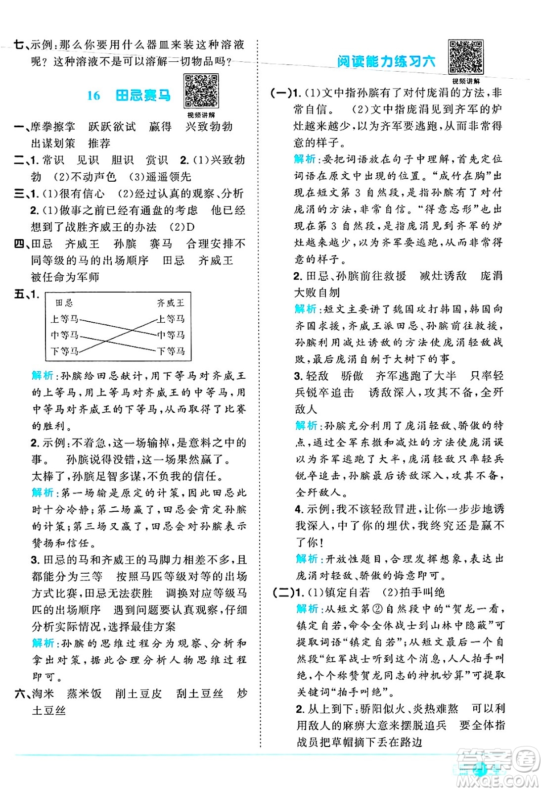 江西教育出版社2025年春陽(yáng)光同學(xué)課時(shí)優(yōu)化作業(yè)五年級(jí)語(yǔ)文下冊(cè)人教版江西專版答案