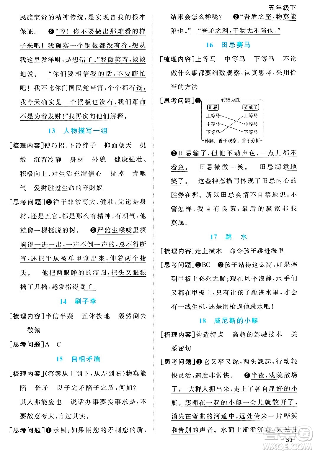 廣東人民出版社2025年春陽(yáng)光同學(xué)課時(shí)優(yōu)化作業(yè)五年級(jí)語(yǔ)文下冊(cè)人教版廣東專版答案