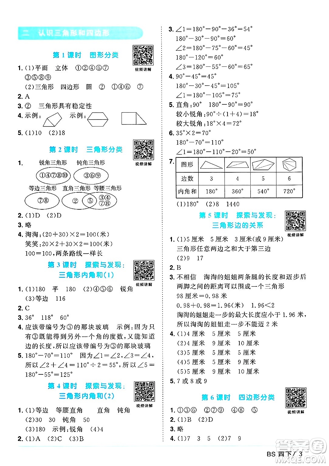 江西教育出版社2025年春陽(yáng)光同學(xué)課時(shí)優(yōu)化作業(yè)四年級(jí)數(shù)學(xué)下冊(cè)北師大版廣東專版答案