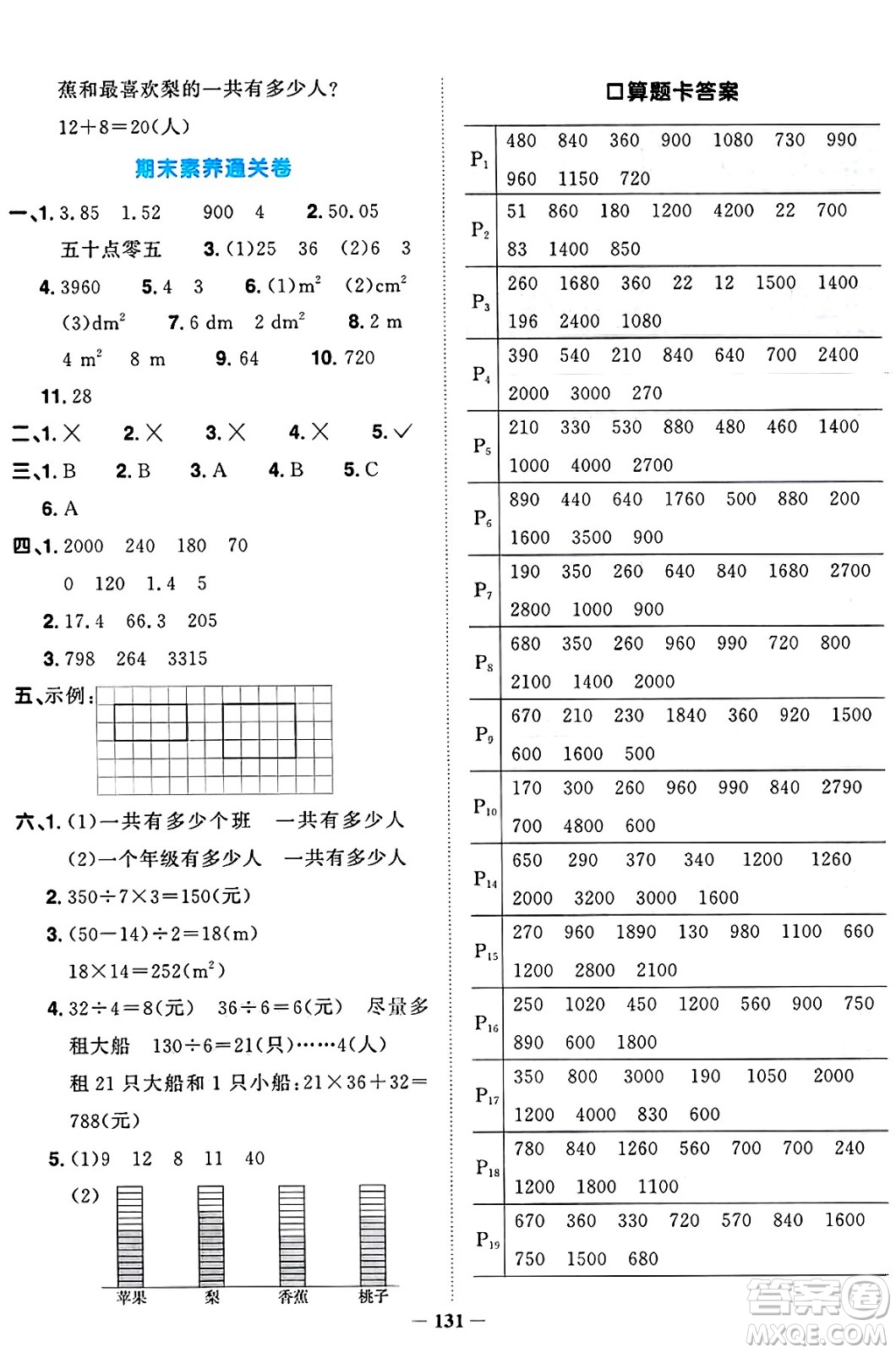 江西教育出版社2025年春陽光同學(xué)課時優(yōu)化作業(yè)三年級數(shù)學(xué)下冊西師版答案