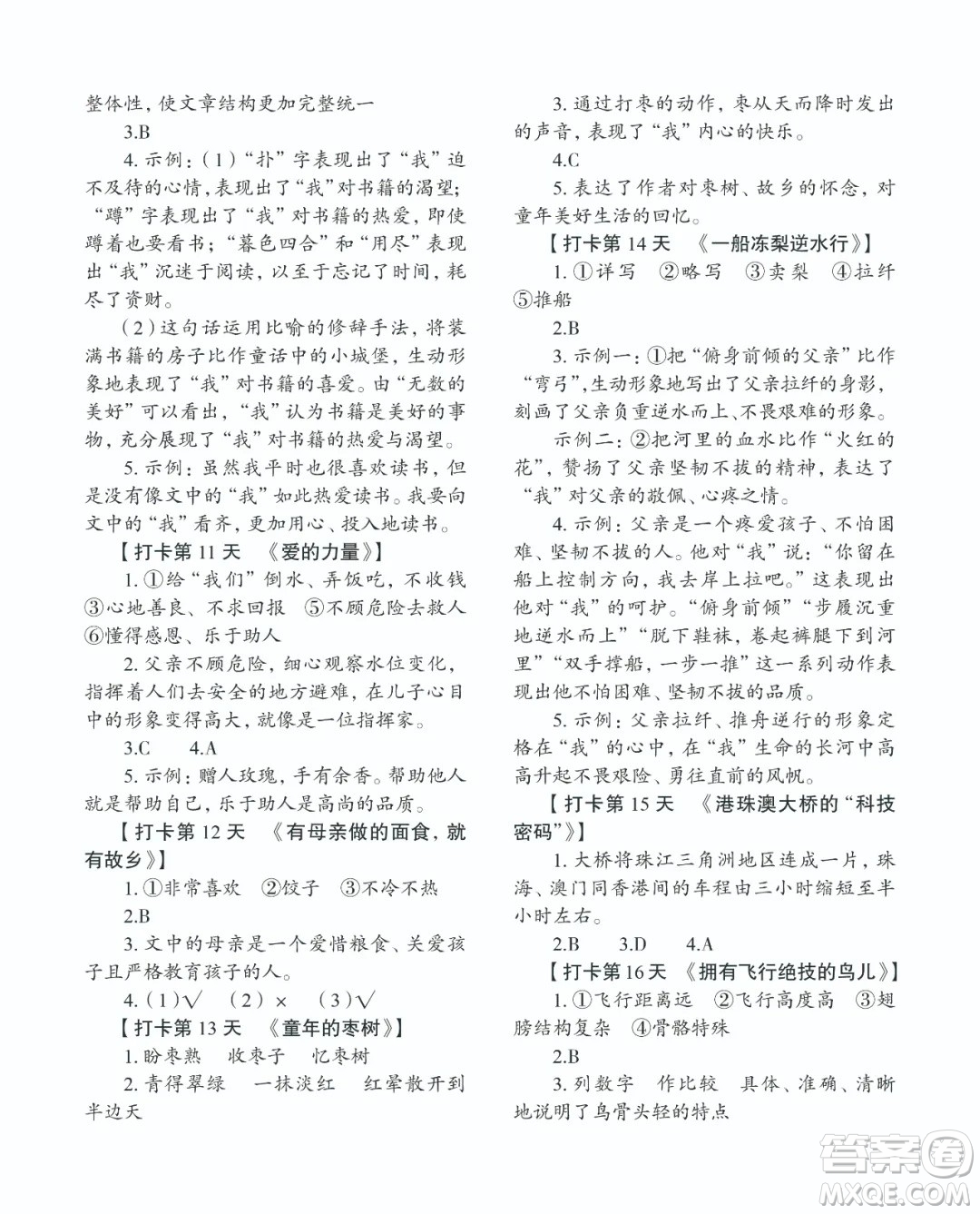 語文報2025年六年級27天打卡閱讀高頻題答案