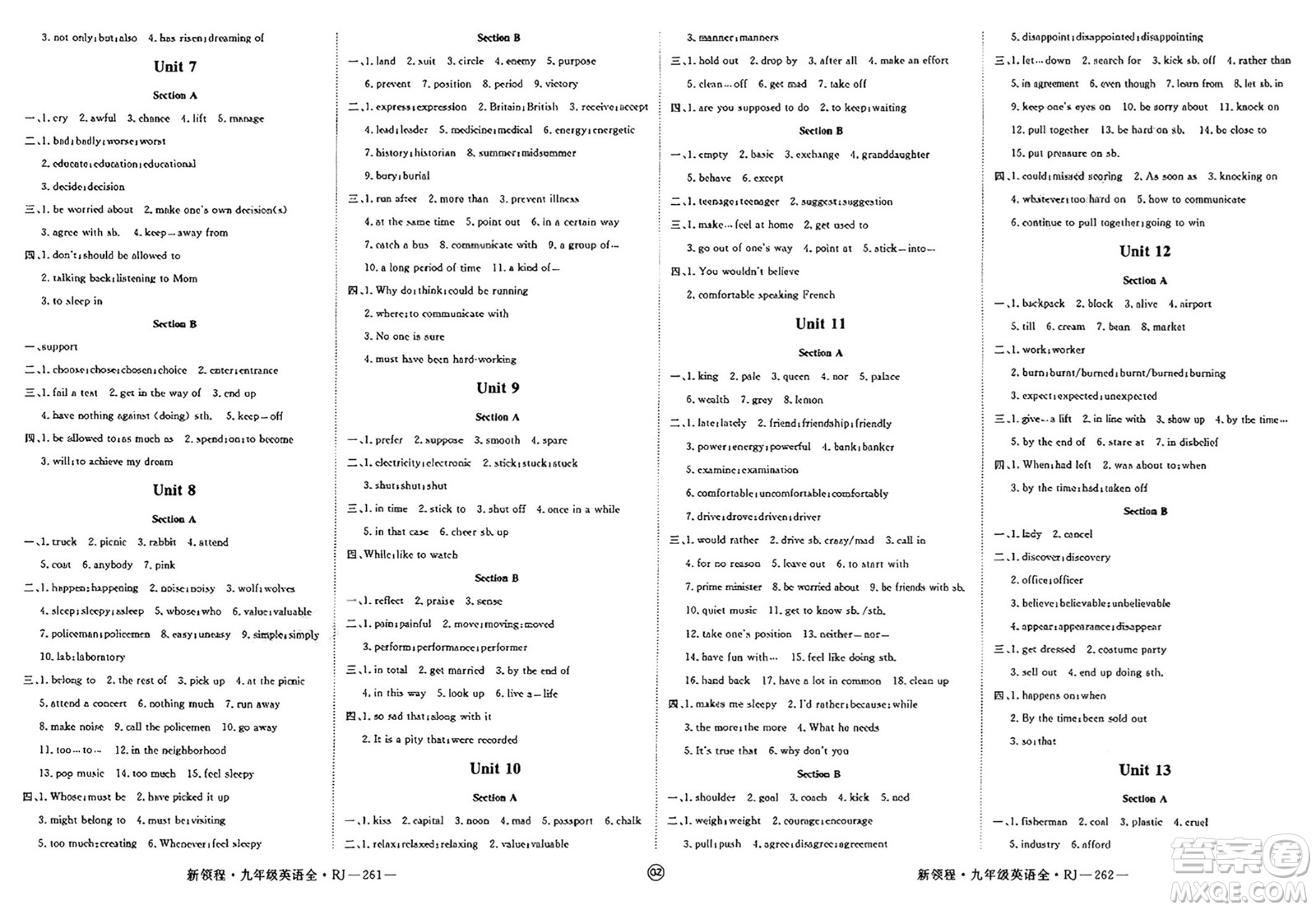 延邊大學(xué)出版社2025年春優(yōu)翼新領(lǐng)程九年級英語下冊人教版貴州專版答案