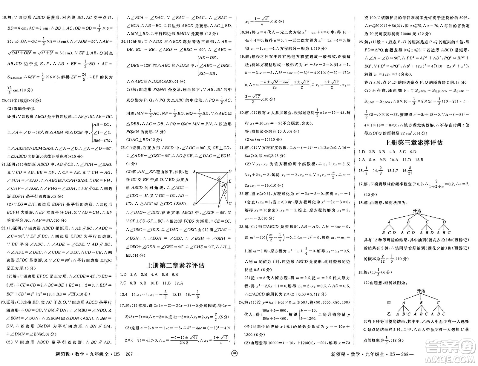 延邊大學出版社2025年春優(yōu)翼新領程九年級數學下冊北師大版貴州專版答案