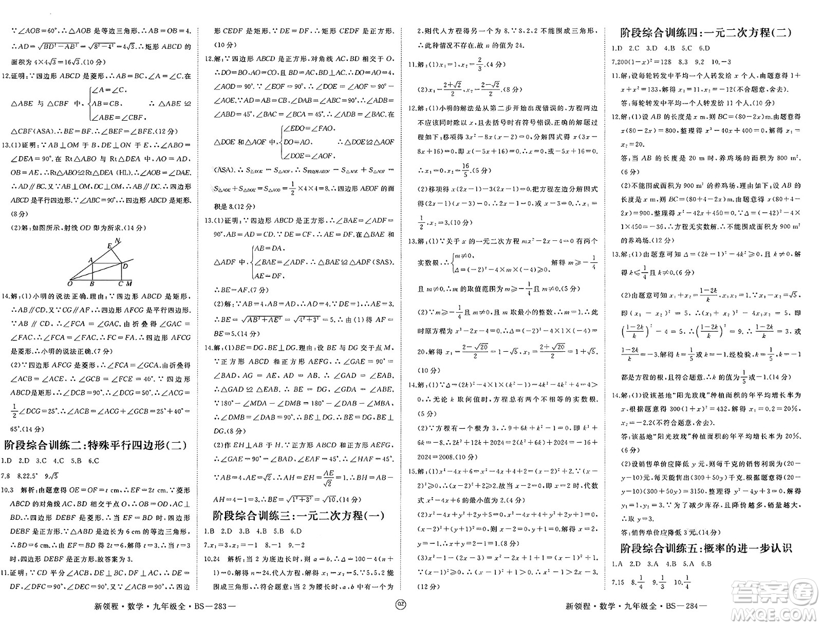 延邊大學出版社2025年春優(yōu)翼新領程九年級數學下冊北師大版貴州專版答案