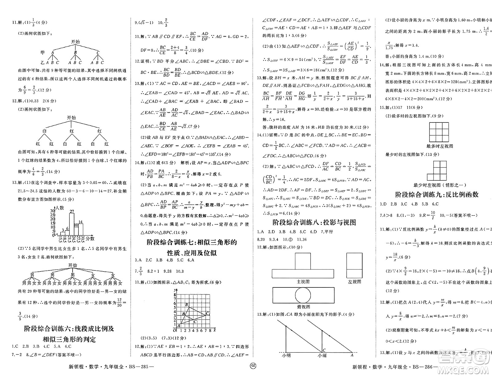 延邊大學出版社2025年春優(yōu)翼新領程九年級數學下冊北師大版貴州專版答案