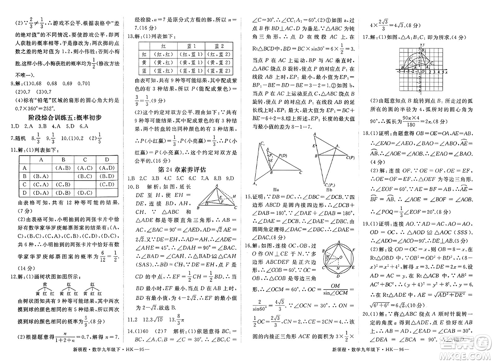 延邊大學(xué)出版社2025年春優(yōu)翼新領(lǐng)程九年級數(shù)學(xué)下冊滬科版答案