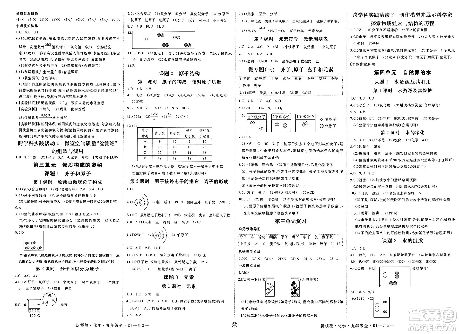 延邊大學(xué)出版社2025年春優(yōu)翼新領(lǐng)程九年級(jí)化學(xué)下冊(cè)人教版貴州專版答案