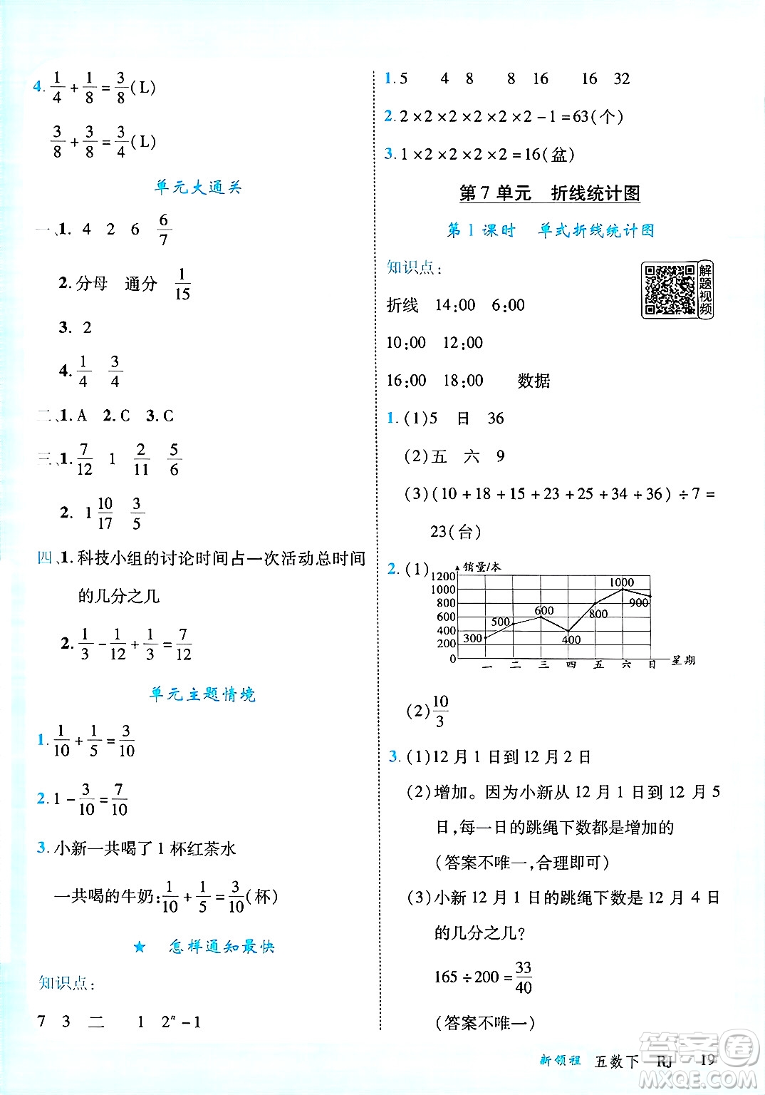 延邊大學(xué)出版社2025年春優(yōu)翼新領(lǐng)程五年級(jí)數(shù)學(xué)下冊(cè)人教版廣東專版答案