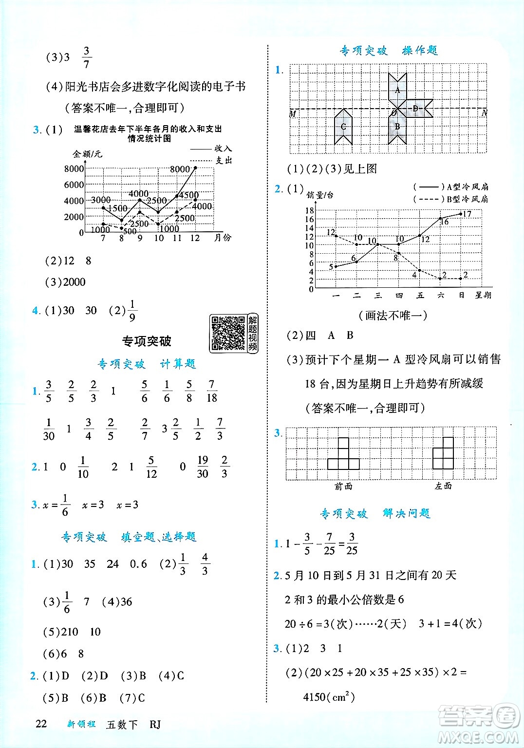 延邊大學(xué)出版社2025年春優(yōu)翼新領(lǐng)程五年級(jí)數(shù)學(xué)下冊(cè)人教版廣東專版答案