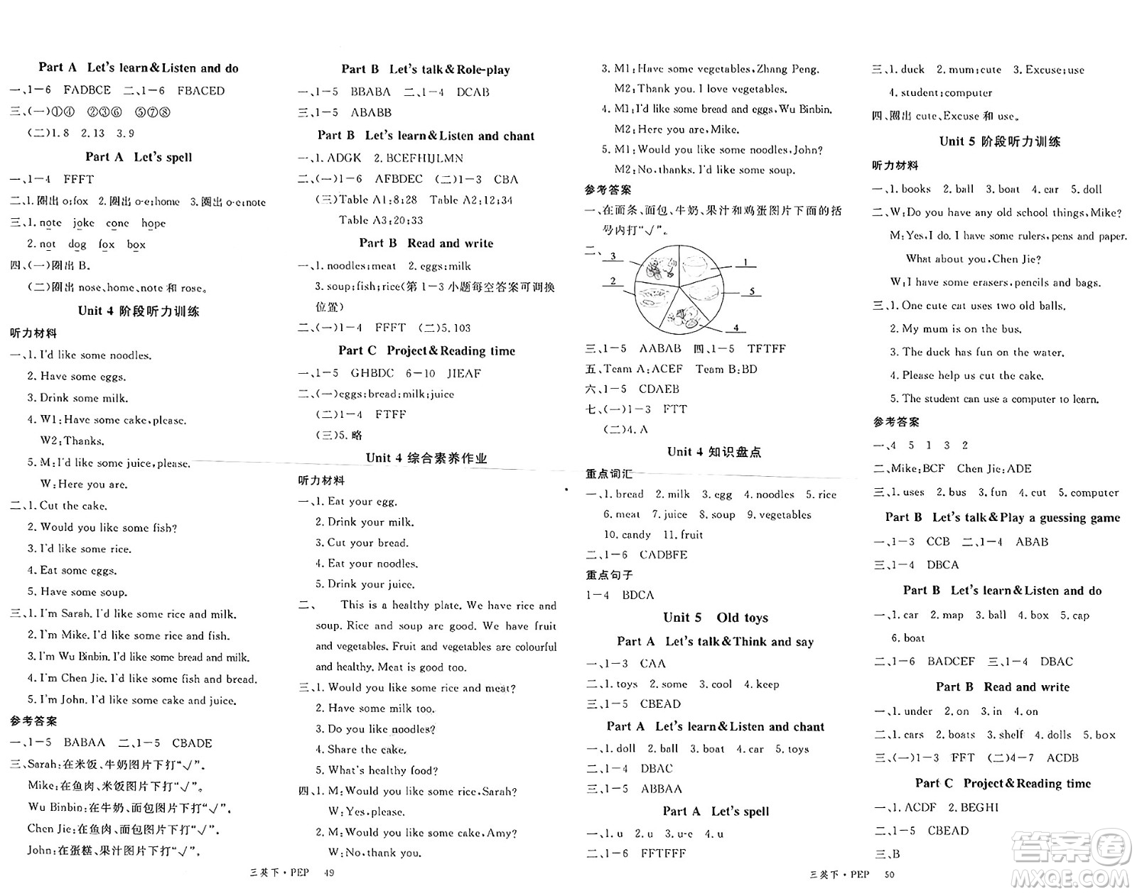 延邊大學出版社2025年春優(yōu)翼新領(lǐng)程三年級英語下冊人教PEP版廣東專版答案