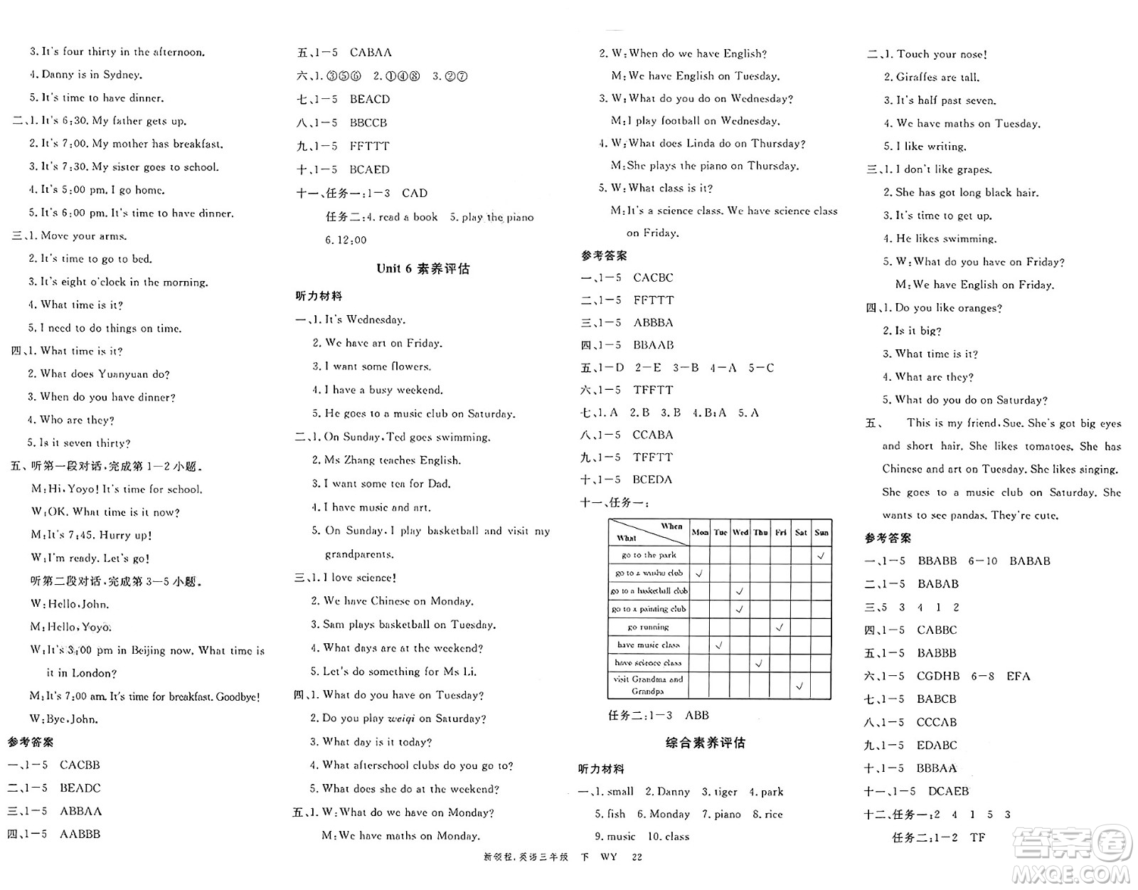 合肥工業(yè)大學(xué)出版社2025年春優(yōu)翼新領(lǐng)程三年級英語下冊外研版答案