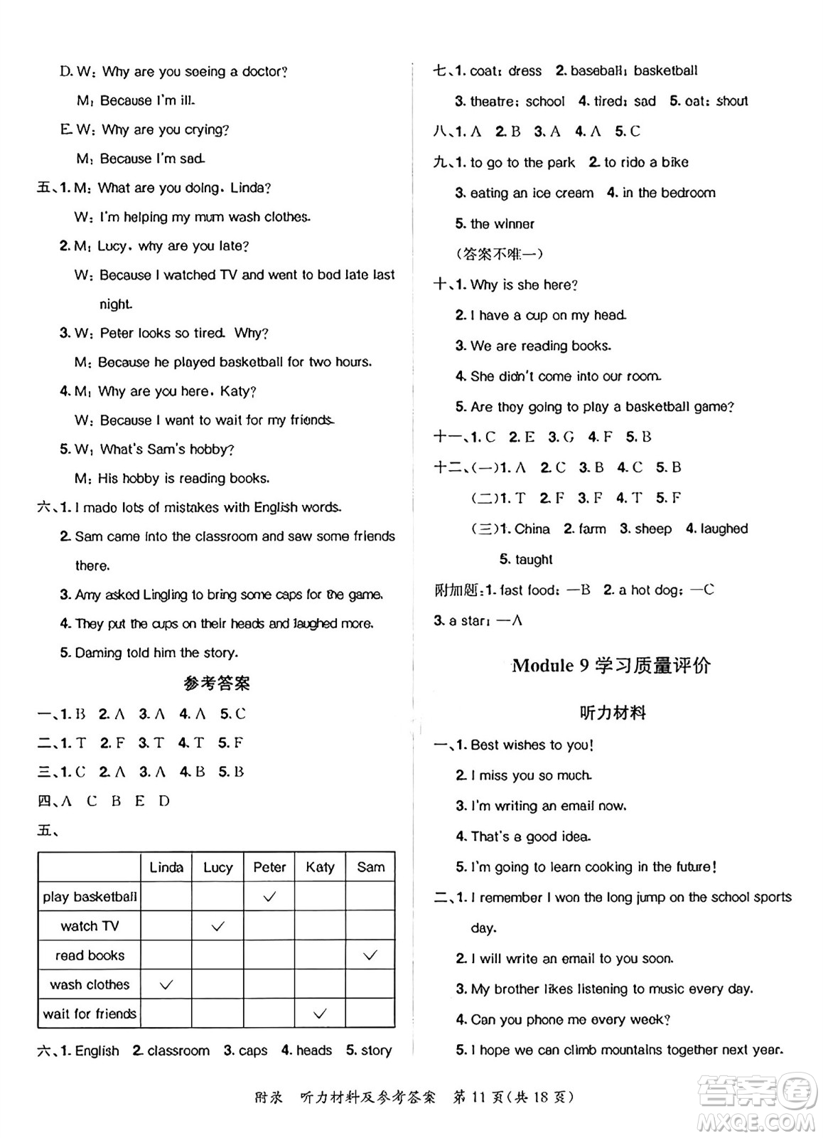 龍門書局2025年春黃岡小狀元達(dá)標(biāo)卷六年級(jí)英語(yǔ)下冊(cè)外研版三起點(diǎn)答案