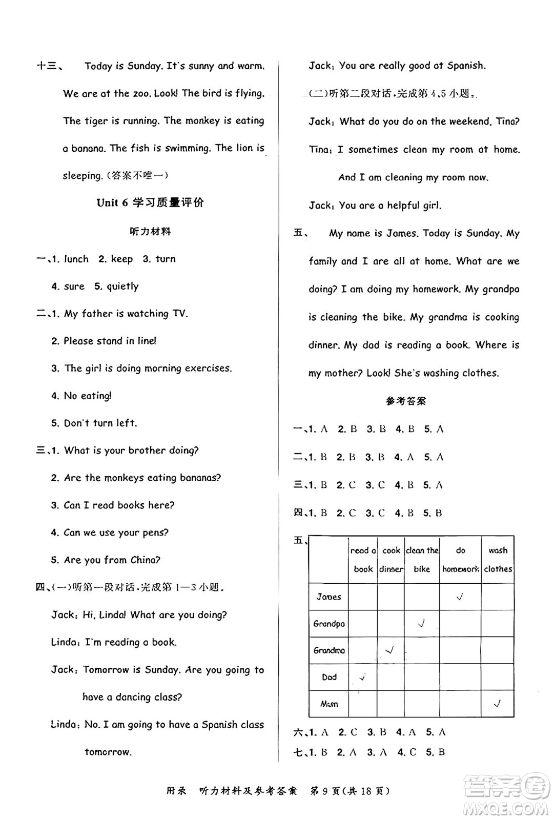 龍門書局2025年春黃岡小狀元達(dá)標(biāo)卷五年級(jí)英語下冊(cè)人教PEP版答案
