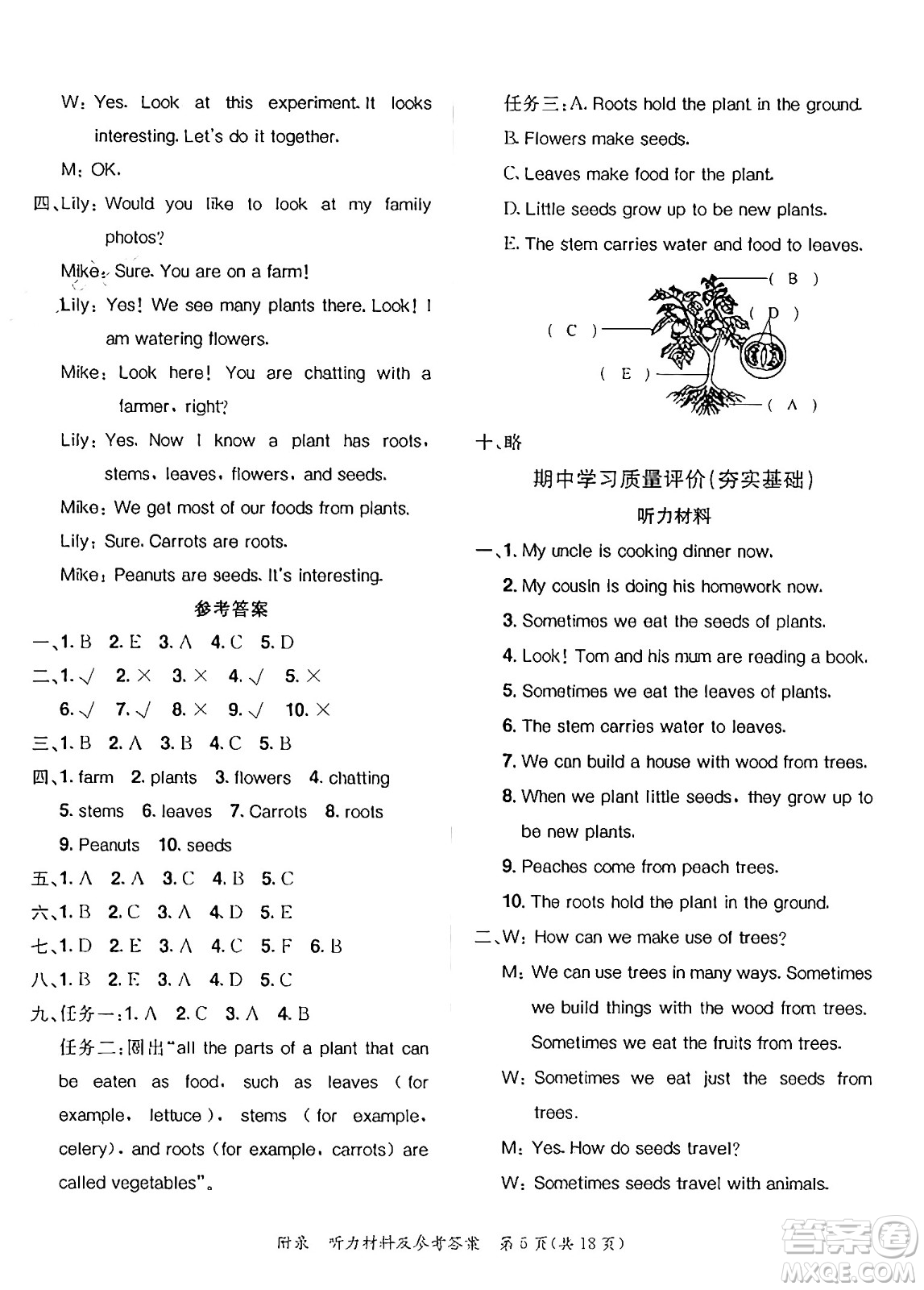 龍門書局2025年春黃岡小狀元達(dá)標(biāo)卷五年級英語下冊北京版北京課改版答案