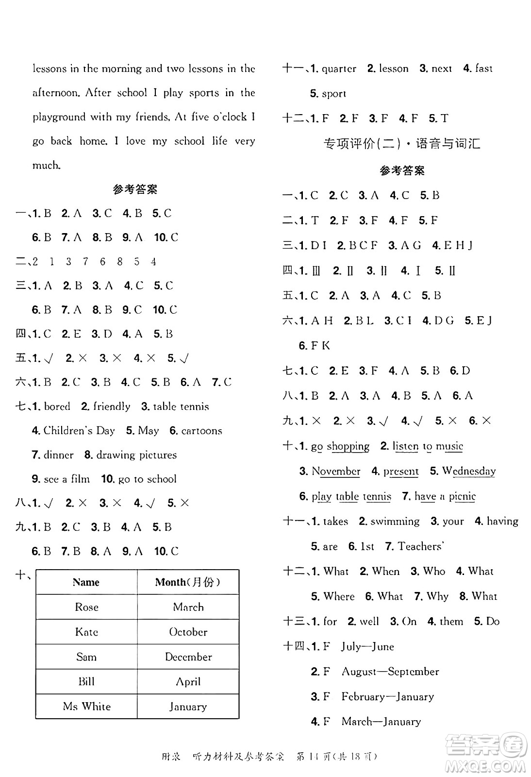 龍門書局2025年春黃岡小狀元達(dá)標(biāo)卷四年級(jí)英語(yǔ)下冊(cè)教科版廣州專版答案