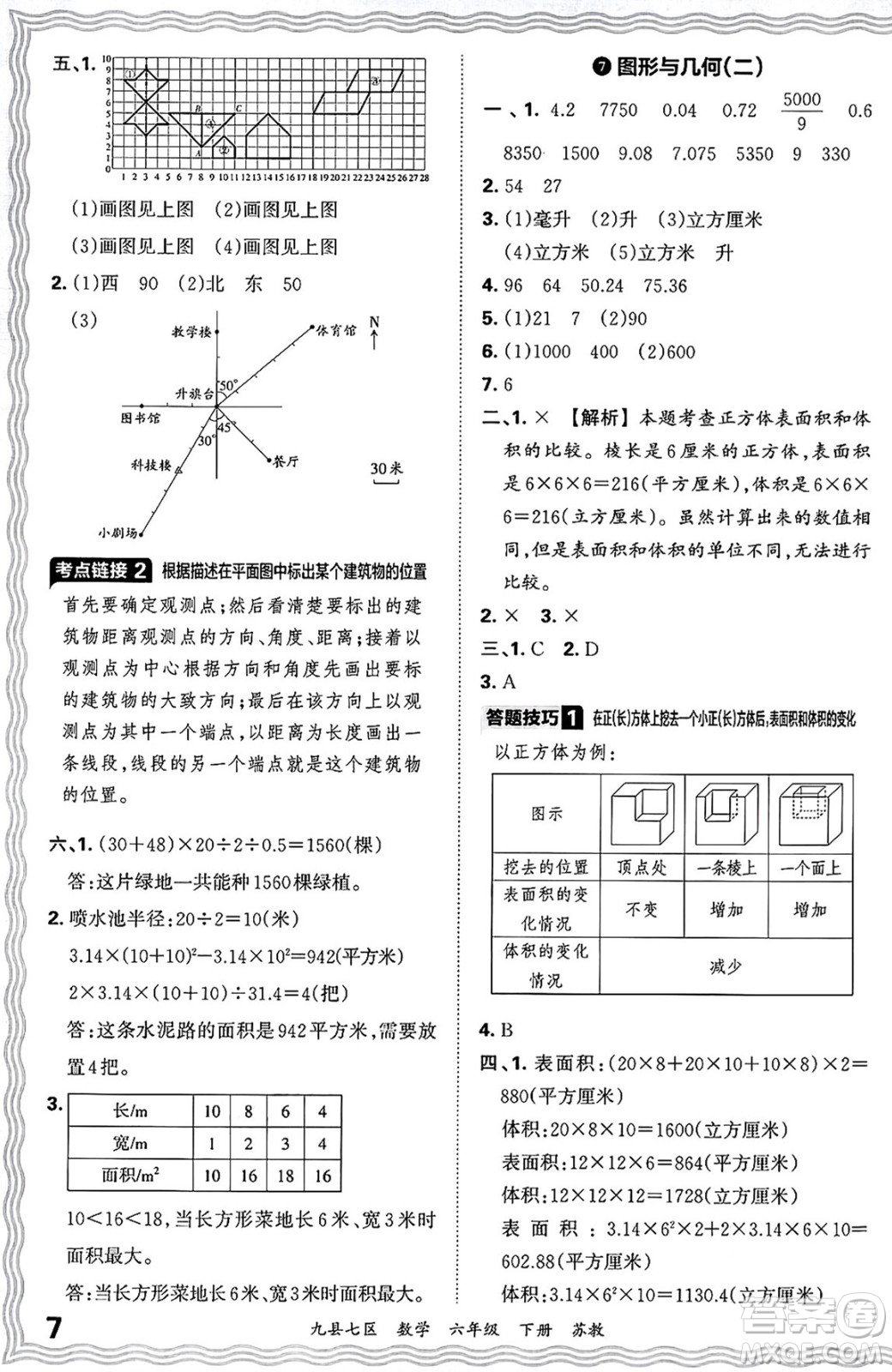 江西人民出版社2025年春王朝霞洛陽九縣七區(qū)各地期末試卷精選六年級數(shù)學(xué)下冊蘇教版九縣七區(qū)答案