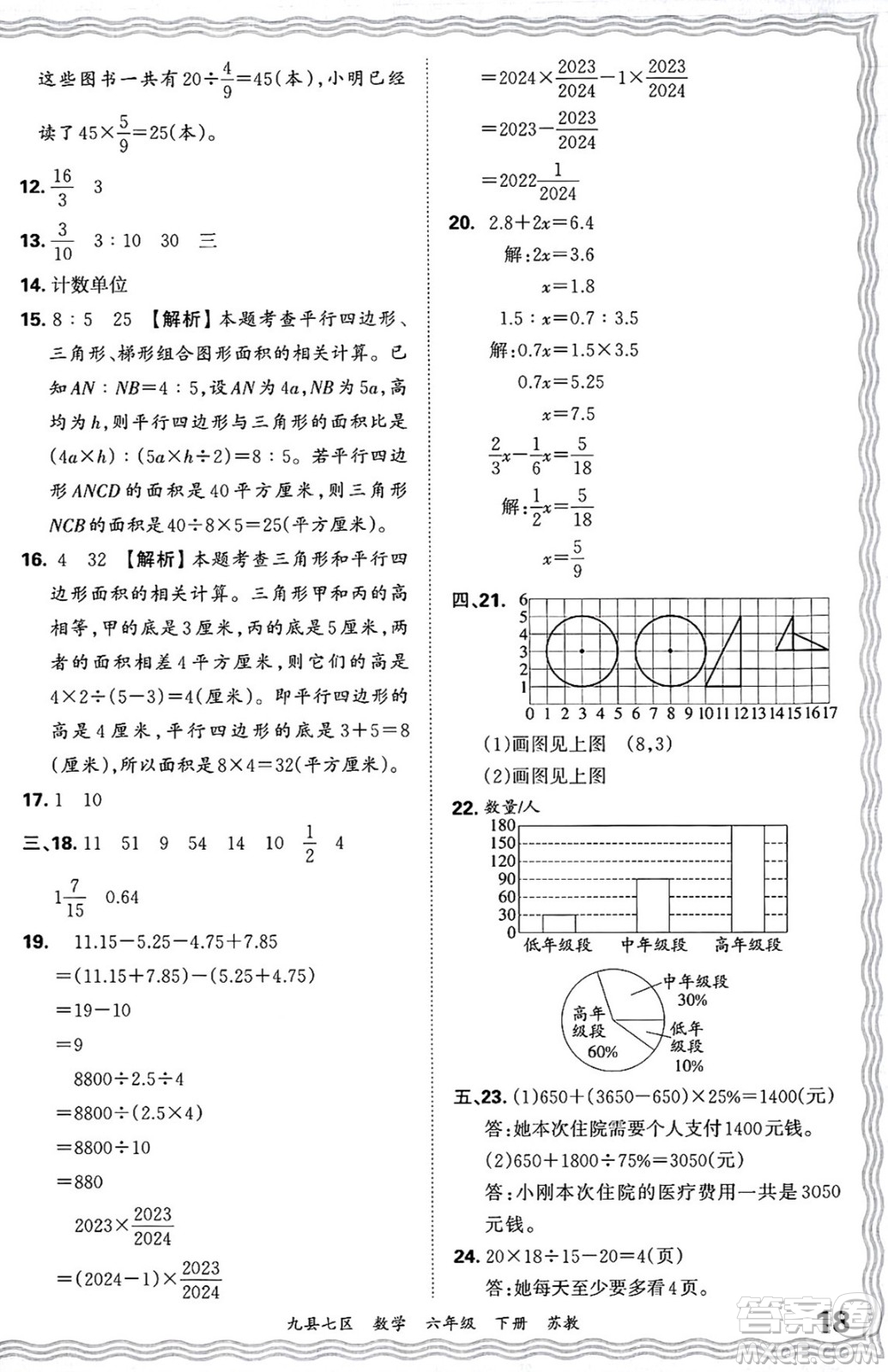 江西人民出版社2025年春王朝霞洛陽九縣七區(qū)各地期末試卷精選六年級數(shù)學(xué)下冊蘇教版九縣七區(qū)答案