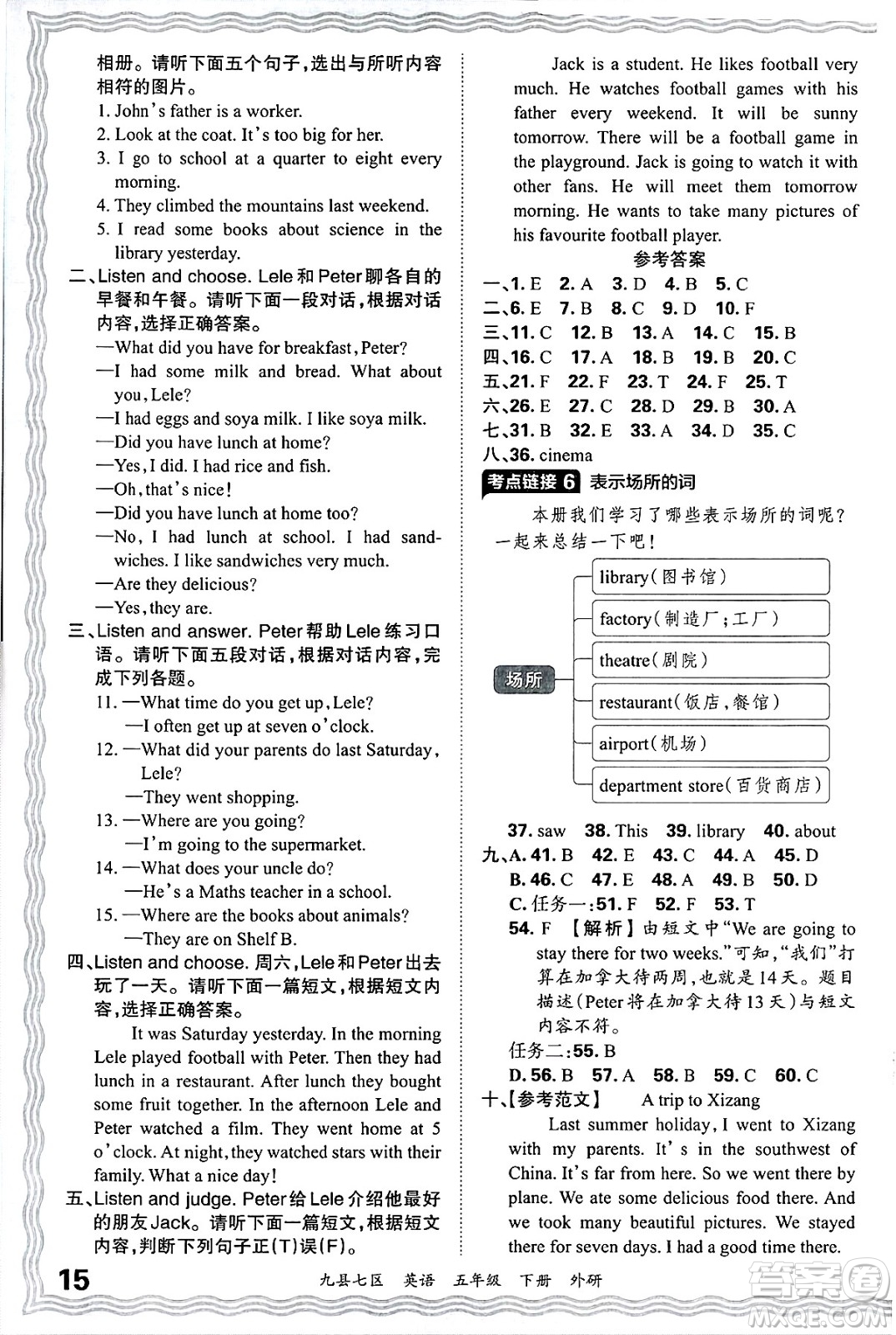 江西人民出版社2025年春王朝霞洛陽(yáng)九縣七區(qū)各地期末試卷精選五年級(jí)英語(yǔ)下冊(cè)外研版九縣七區(qū)答案