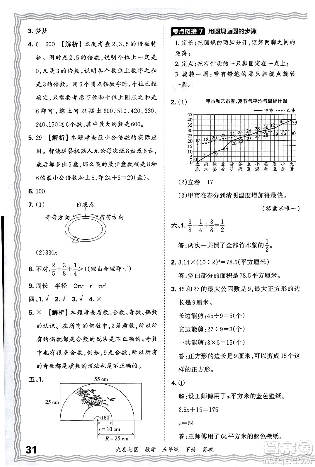 江西人民出版社2025年春王朝霞洛陽九縣七區(qū)各地期末試卷精選五年級數(shù)學(xué)下冊蘇教版九縣七區(qū)答案