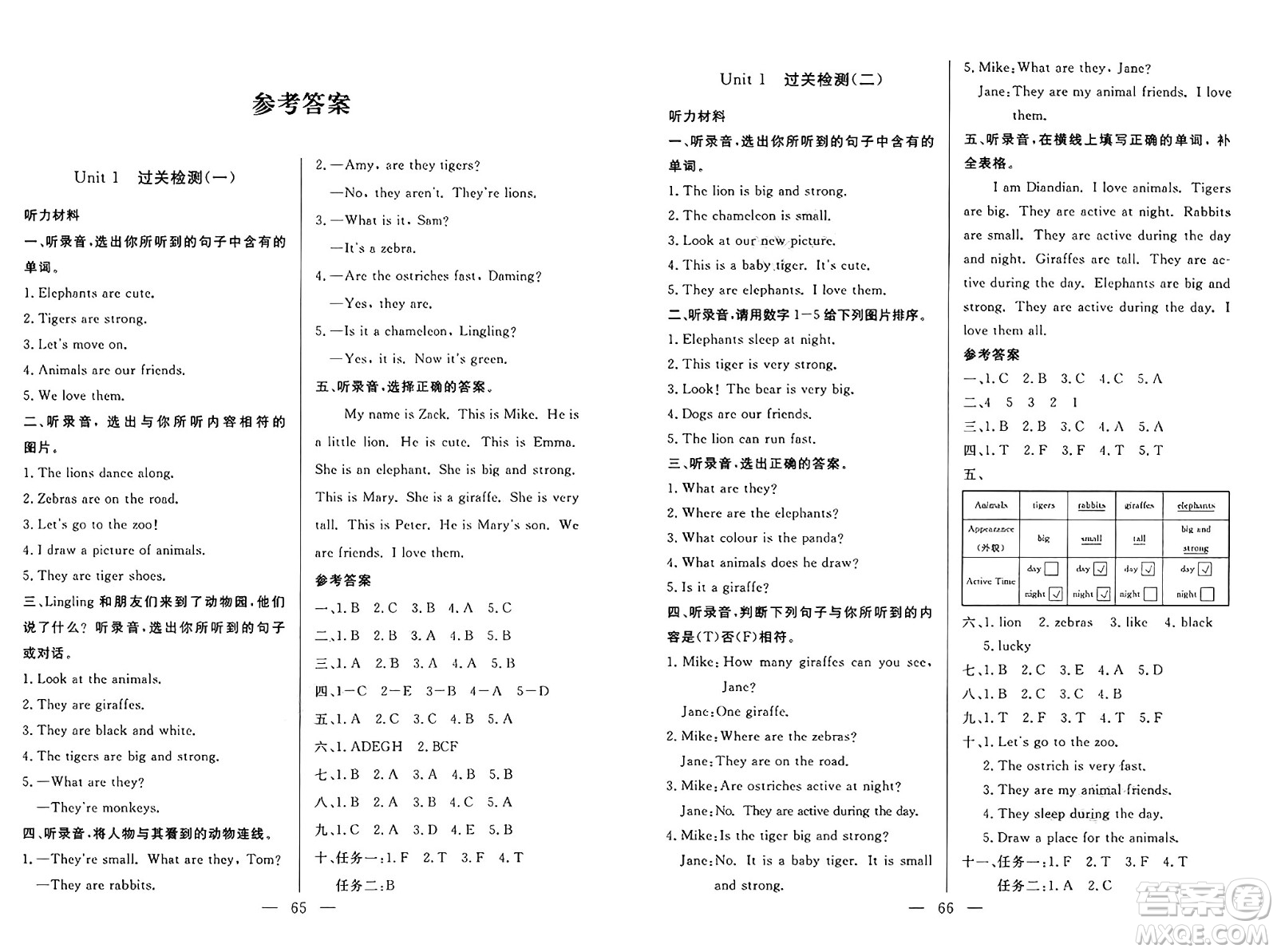 長江少年兒童出版社2025年春智慧課堂密卷100分單元過關檢測三年級英語下冊通用版答案