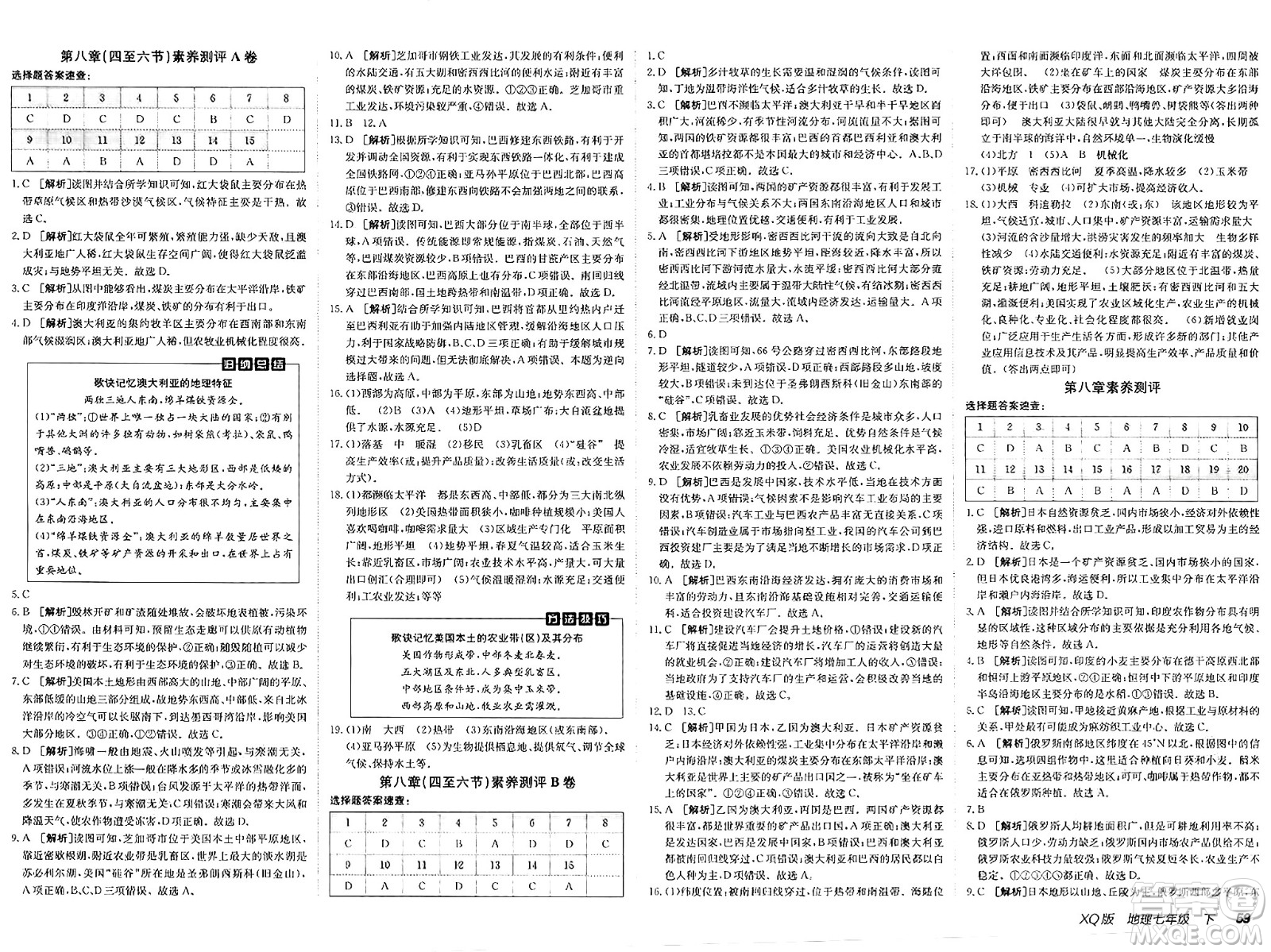 新疆青少年出版社2025年春神龍教育非常海淀單元測試AB卷七年級地理下冊商務(wù)星球版答案