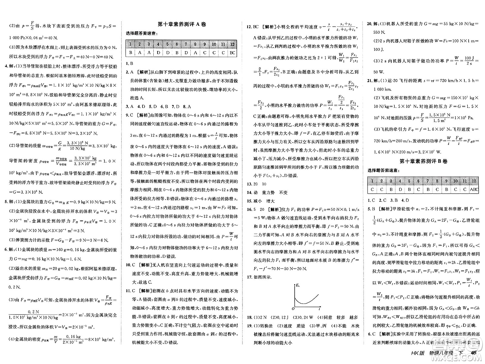 新疆青少年出版社2025年春神龍教育非常海淀單元測試AB卷八年級物理下冊滬科版答案