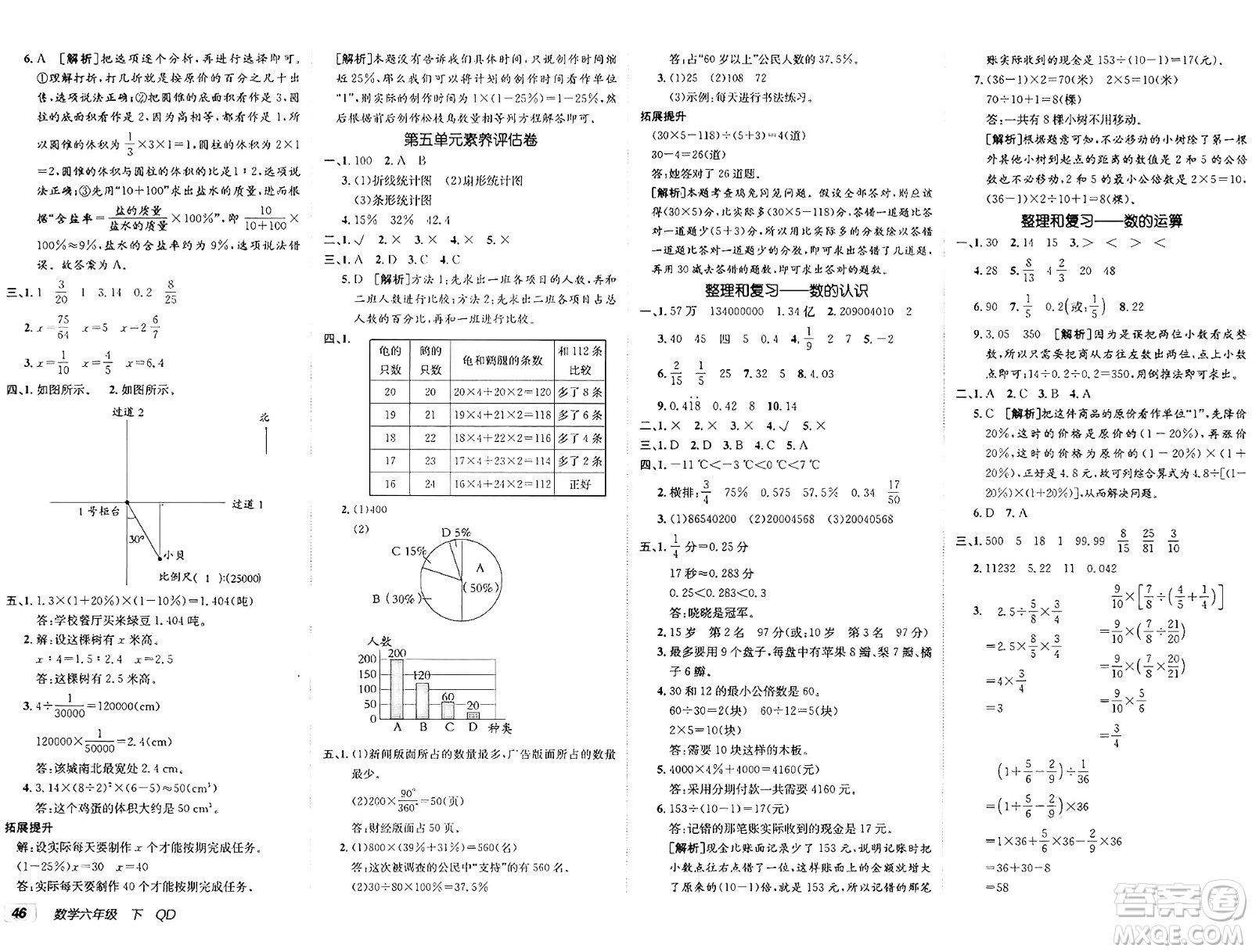 新疆青少年出版社2025年春神龍教育非常海淀單元測試AB卷六年級數(shù)學下冊青島版答案
