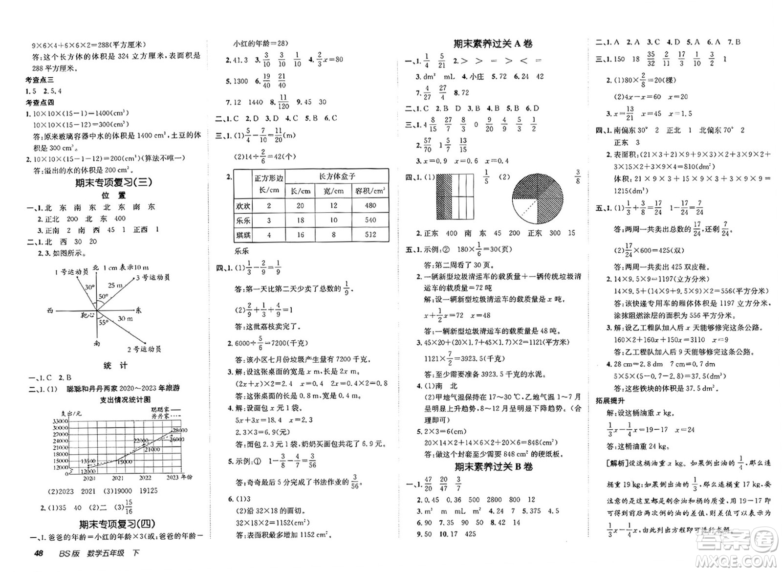 新疆青少年出版社2025年春神龍教育非常海淀單元測(cè)試AB卷五年級(jí)數(shù)學(xué)下冊(cè)北師大版答案