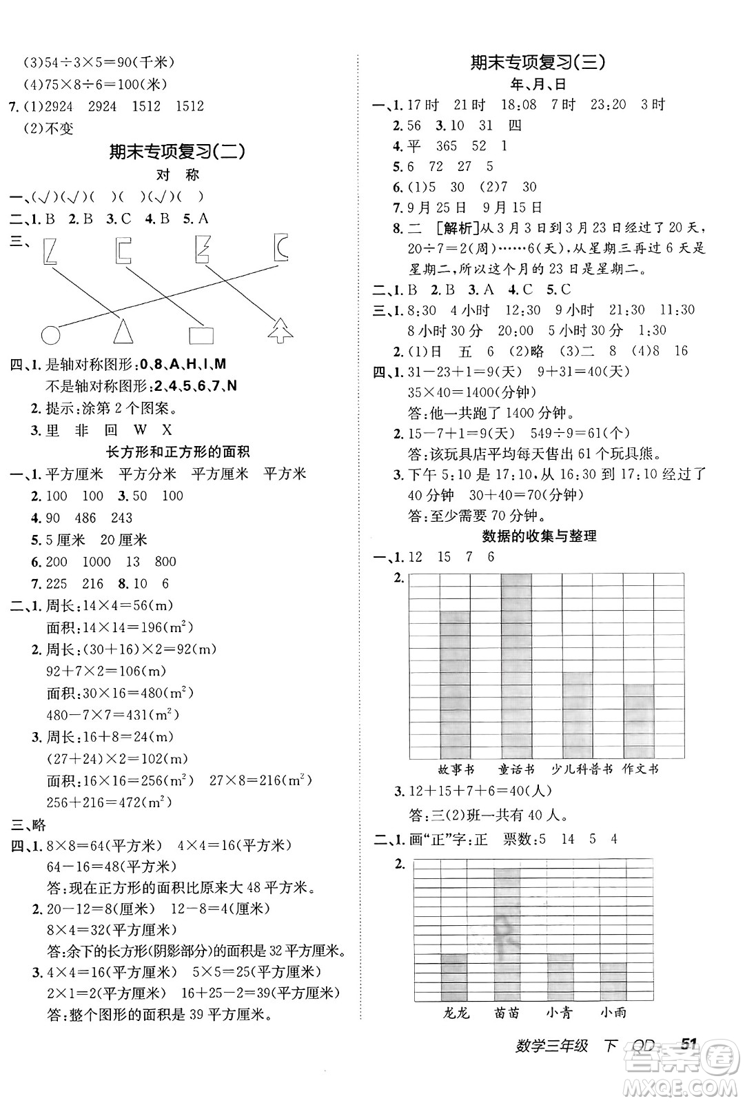 新疆青少年出版社2025年春神龍教育非常海淀單元測(cè)試AB卷三年級(jí)數(shù)學(xué)下冊(cè)青島版答案