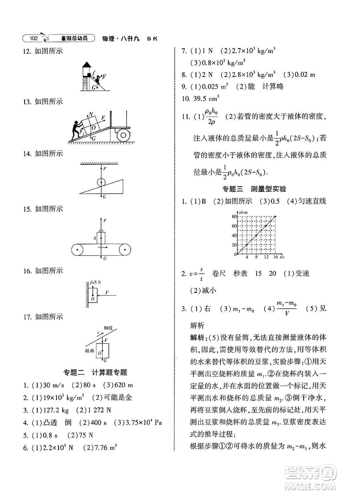 寧夏人民教育出版社2025年經(jīng)綸學霸暑假總動員八年級物理全冊蘇科版答案