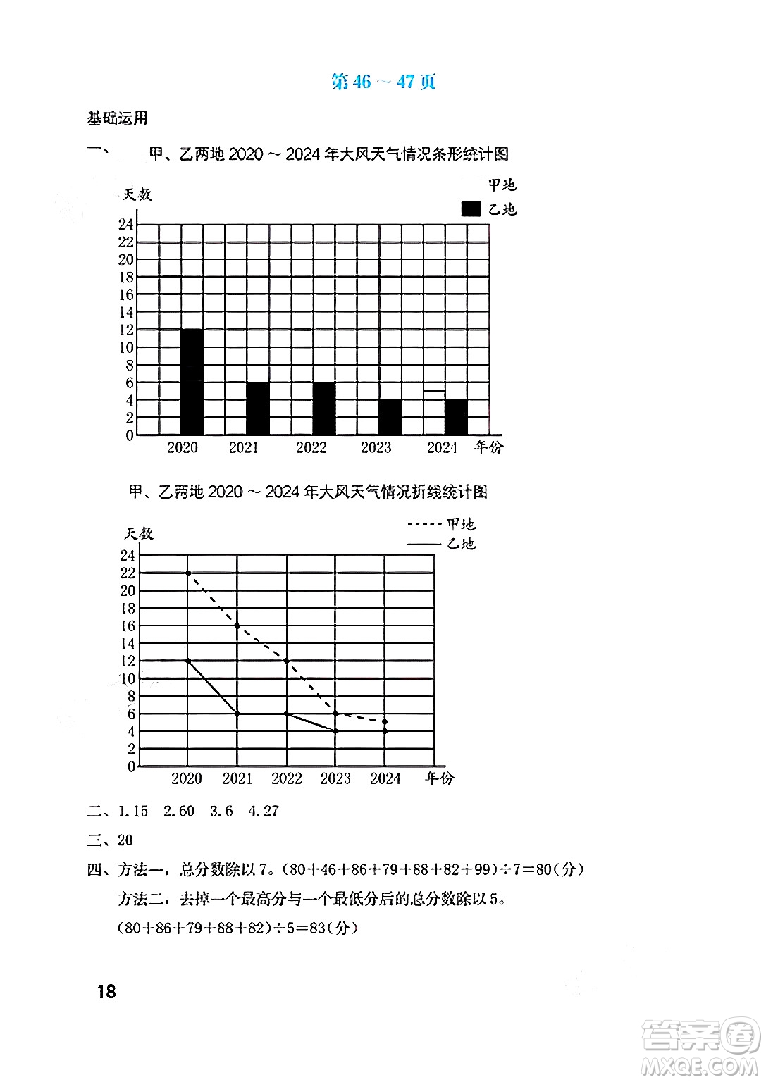 海燕出版社2025年暑假生活五年級數學全冊北師大版答案