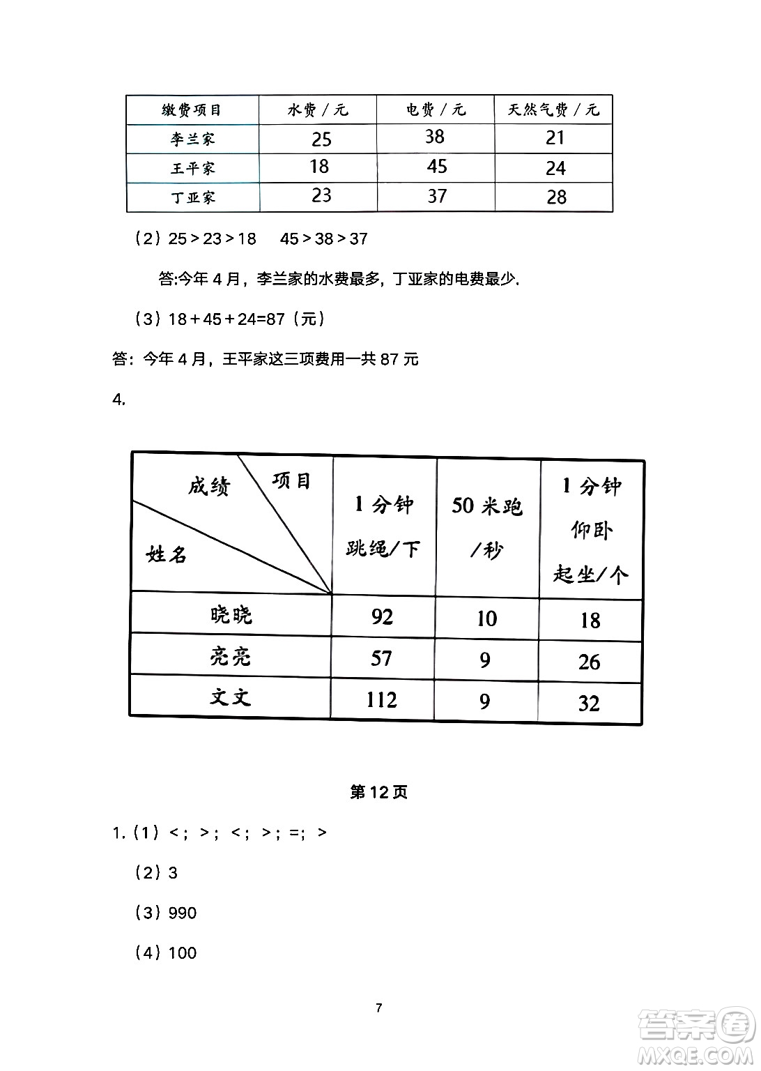 海燕出版社2025年暑假生活三年級數(shù)學(xué)全冊人教版答案